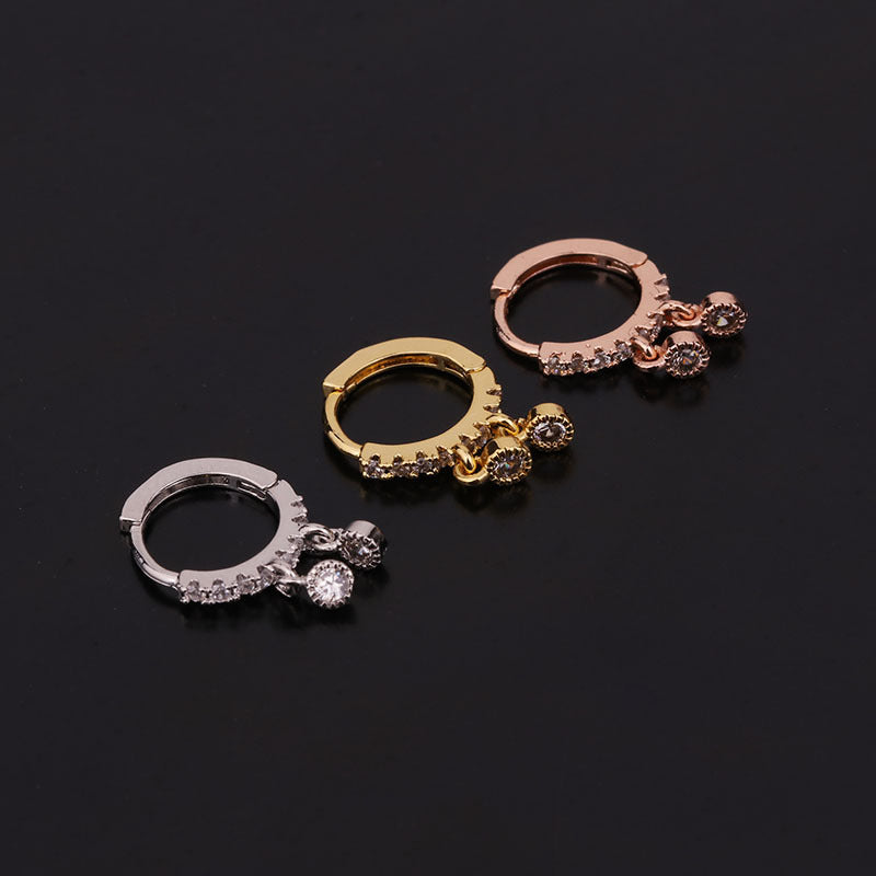 18K Gold Cartilage Dangle Hoop Clip On Earrings for Women - Non-Piercing Fake Ear Cuffs for Helix, Tragus & Conch - Perfect for Parties, Weddings & Everyday Wear | HSPJ252