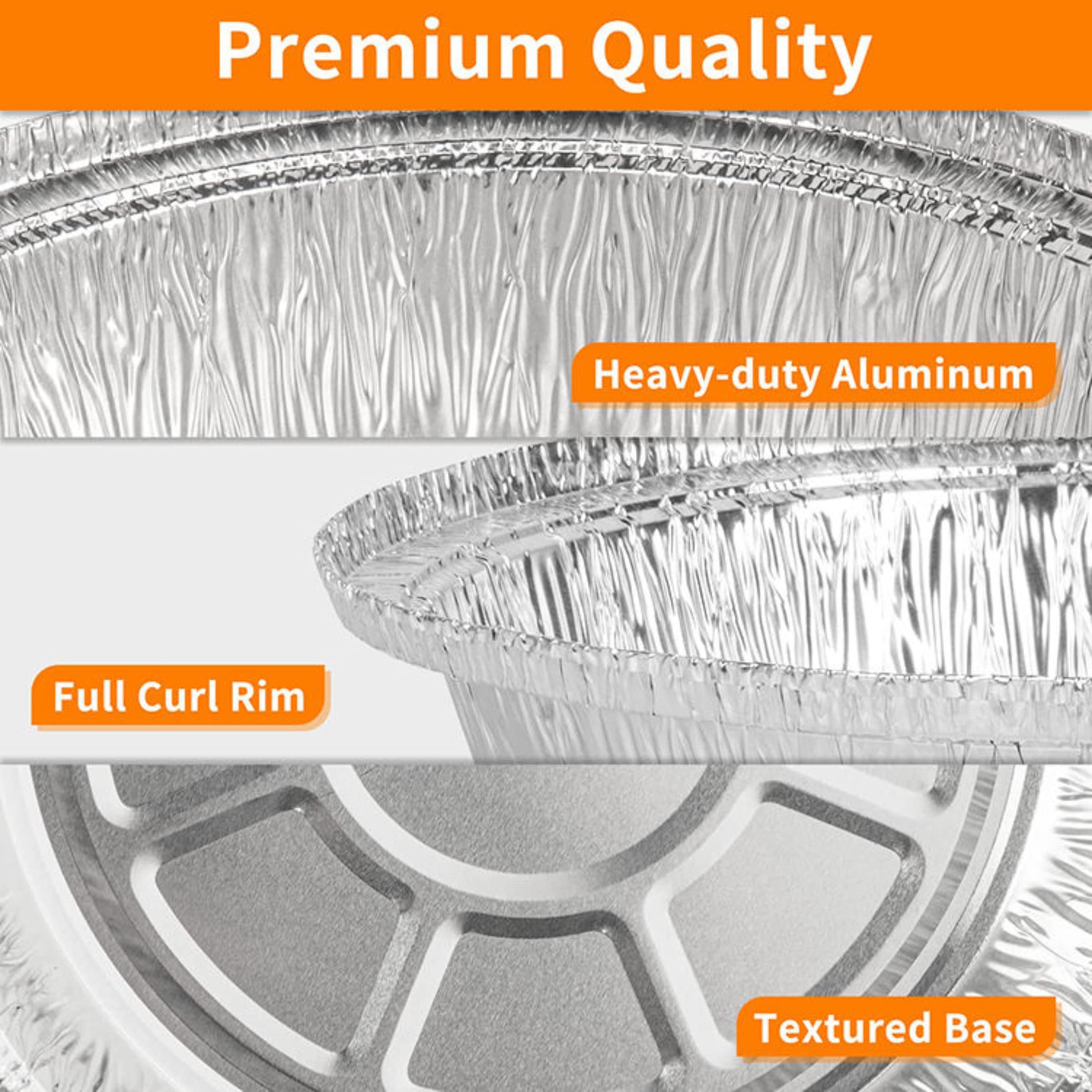 7-Inch Round Disposable Aluminum Foil Pans with Clear Lids (30 Pack) - Oven, Freezer & Microwave Safe Baking Pans for Cooking, Roasting, Meal Prep & Food Storage - Perfect for Parties, BBQs & Leftovers