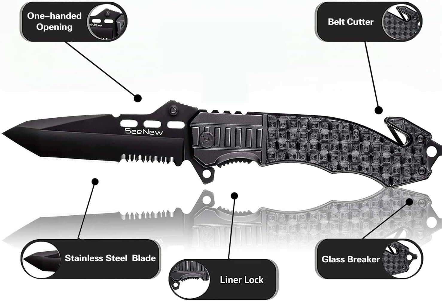 Best Folding Pocket Knife for Outdoor Survival - Stainless Steel Blade & Aluminum Handle | Compact One-Hand Operation | Ideal for Work, Hiking, Camping, Bushcraft & Everyday Carry (EDC)