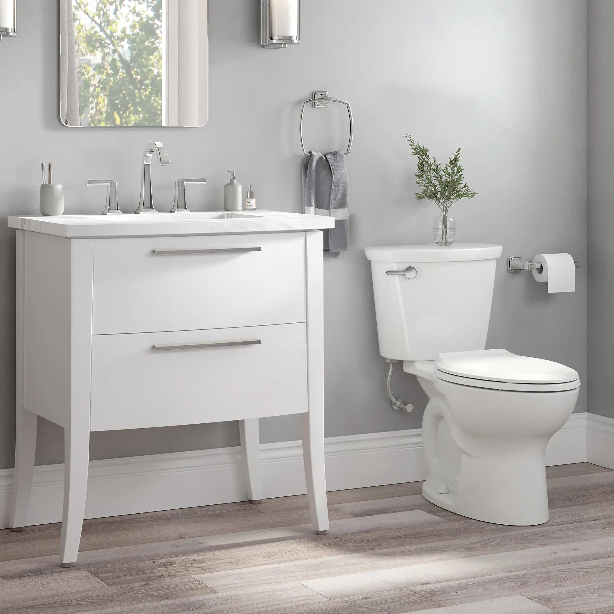 Cadet® PRO Two-Piece 1.28 GPF/4.8 LPF Standard Height Elongated Toilet with Seat & Wax Ring - Water-Efficient Bathroom Upgrade for Homes & Commercial Spaces