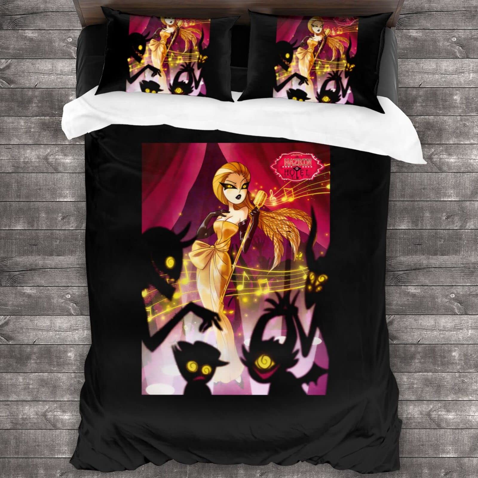 **Hazbin Hotel Anime Duvet Cover Set - 3 Piece Lightweight & Breathable Bedding for Kids & Boys, Twin Size 86x70 - Perfect for Anime Fans & Themed Bedrooms**