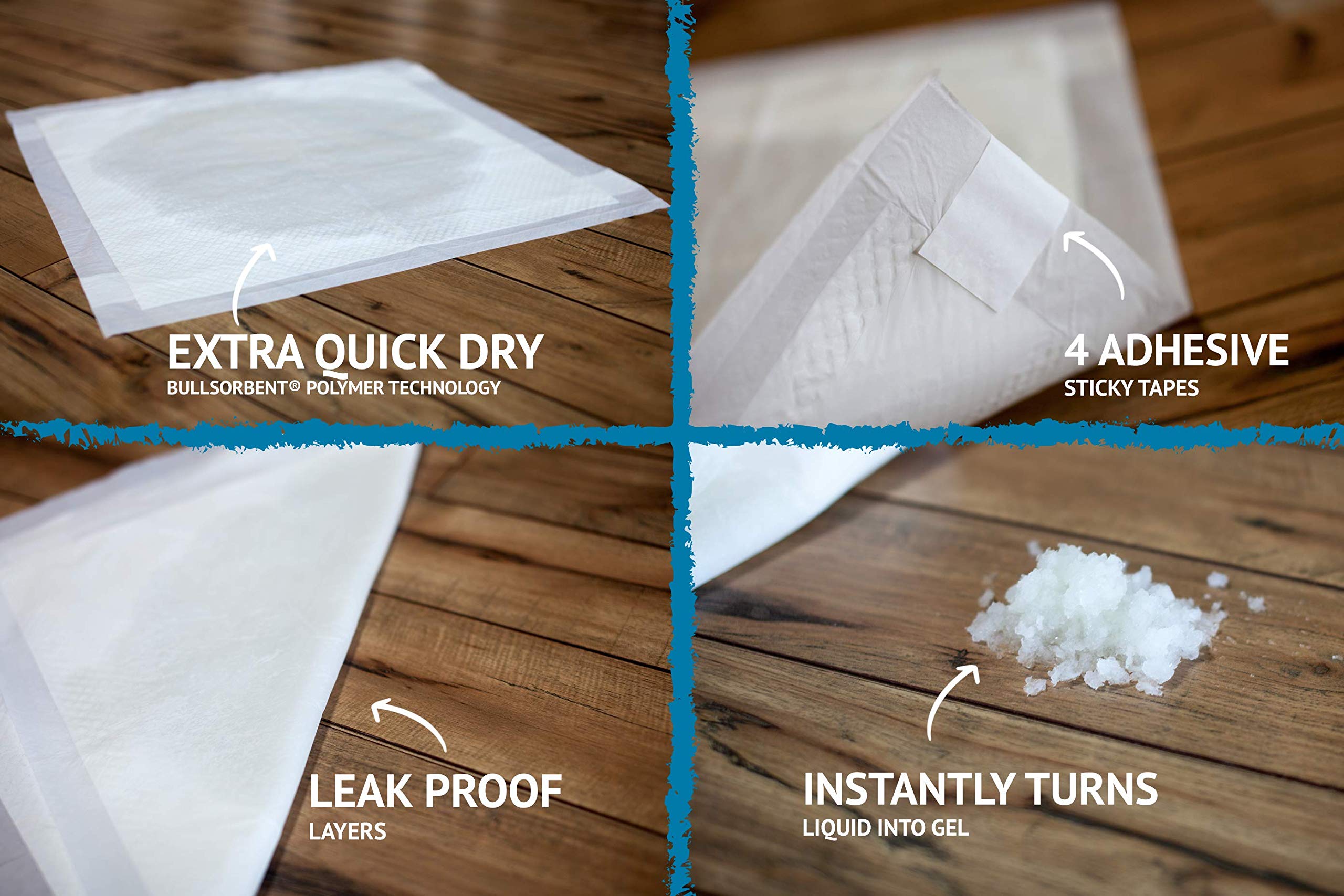 Bulldogology Premium Puppy Pee Pads with Adhesive Tape - 24x24 Inch Large Dog Training Pads | 6-Layer Quick-Dry Absorbent Technology (300 Count, 32oz, White) - Perfect for Housebreaking Puppies & Senior Dogs, Great for Crate Training and Indoor Pet Use