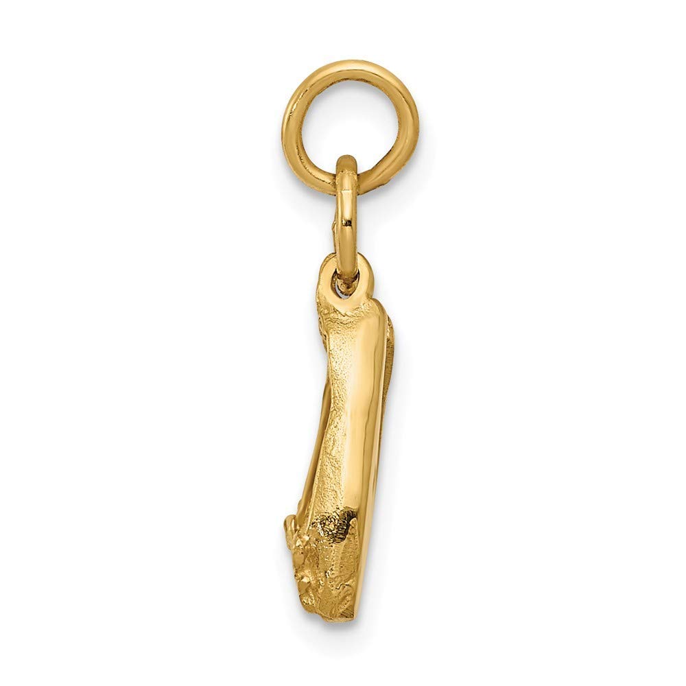 14K Yellow Gold Ballet Slippers Charm Pendant - Elegant Jewelry Gift for Dancers, Ballerinas & Dance Lovers - Perfect for Necklaces, Bracelets & Special Occasions