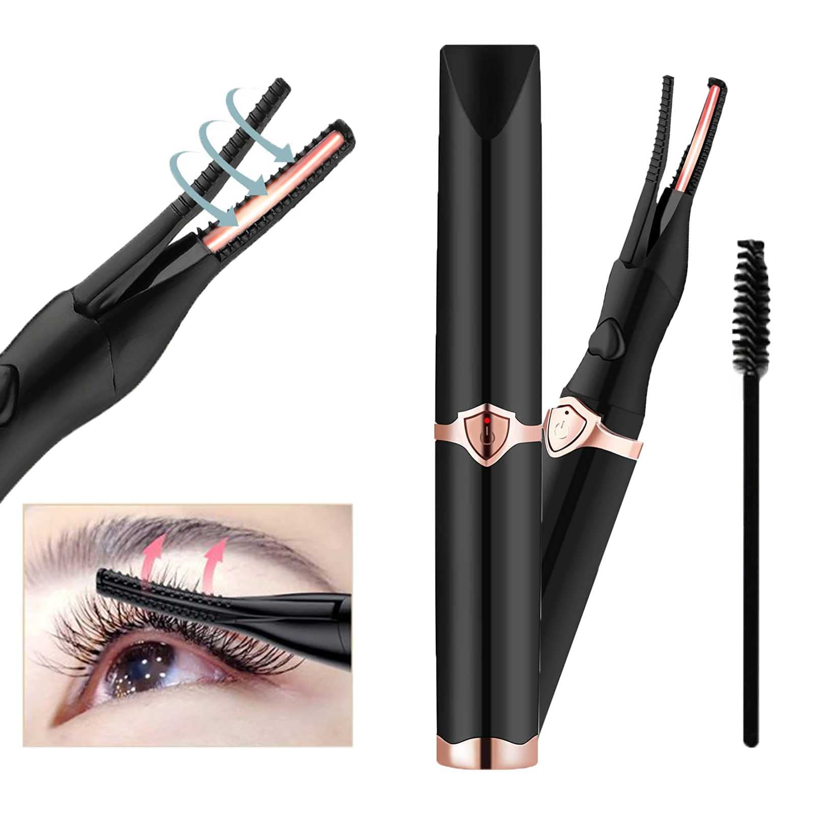 Rechargeable Heated Eyelash Curler with Comb - 3 Temperature Settings, USB Charging, 2-in-1 Clip & Built-in Comb Design - Perfect for Home Use, Travel & Professional Makeup Application