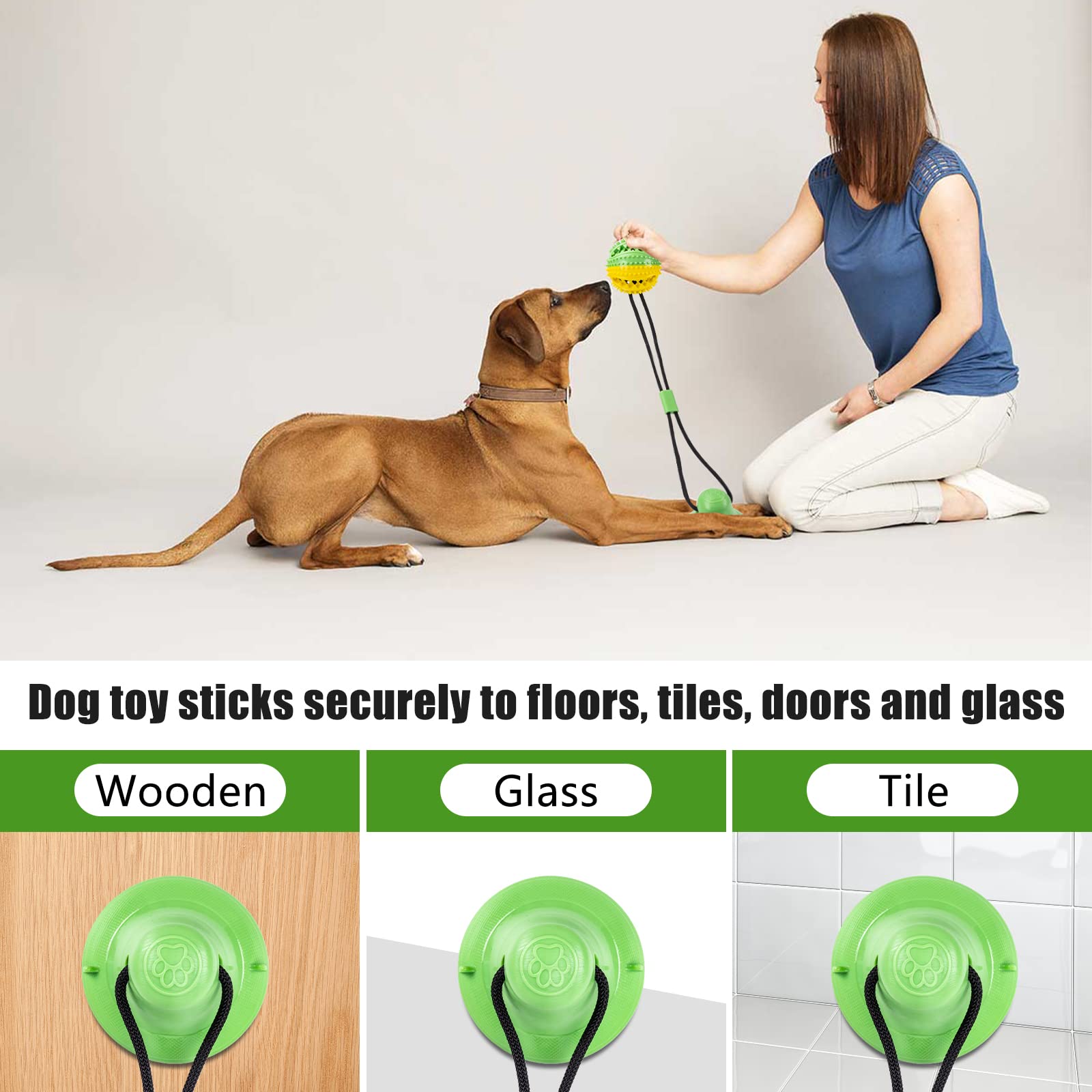 Durable Dog Chew Toys for Aggressive Chewers - Puppy Training Treats & Teething Rope Toys for Small Dogs - Interactive Puzzle Treat Dispensing Ball for Boredom Relief - Green (Ideal for Puppy Teething, Training & Mental Stimulation)