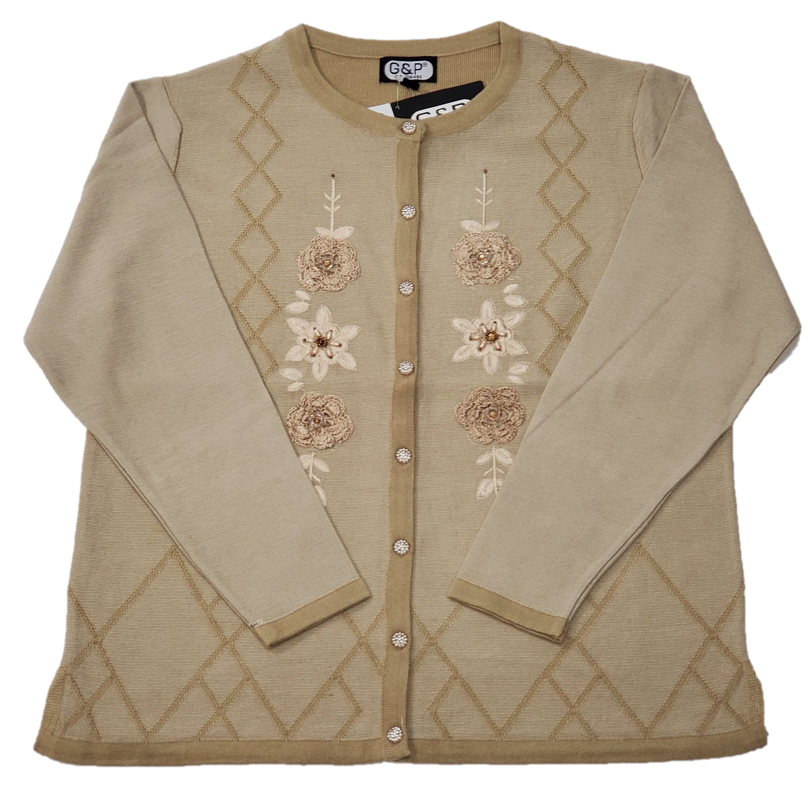 Women's Embroidered Floral Cardigan Sweater - Lightweight Knit Open Front Cover-Up for Spring & Fall Fashion, Date Nights, and Office Wear