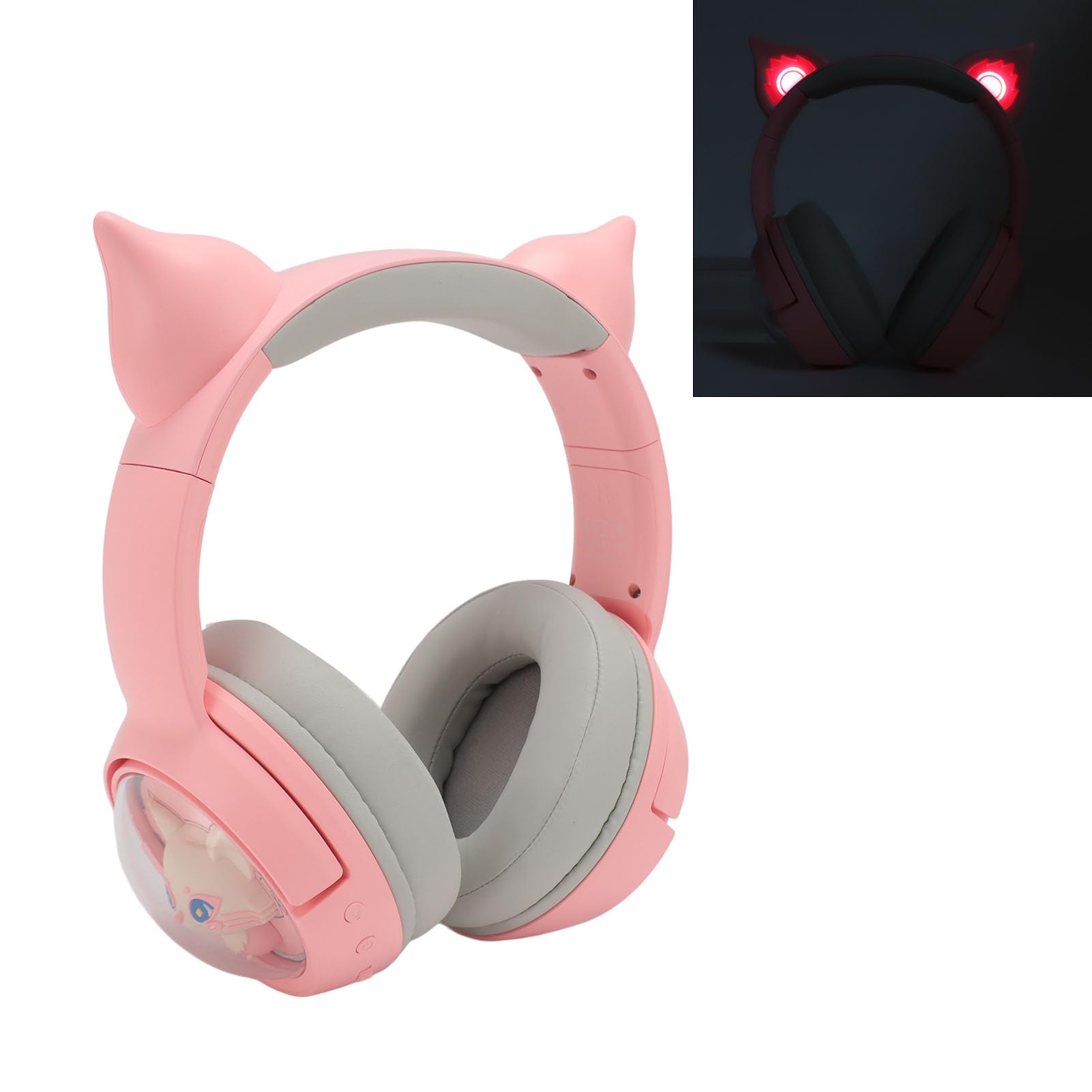 VBESTLIFE Wireless Cat Ear Headphones with RGB LED Lights - Bluetooth Over-Ear Gaming Headset for PC, Laptop, Smartphone - Perfect for Gaming, Music, and Cosplay (Gifts for Boys & Girls)