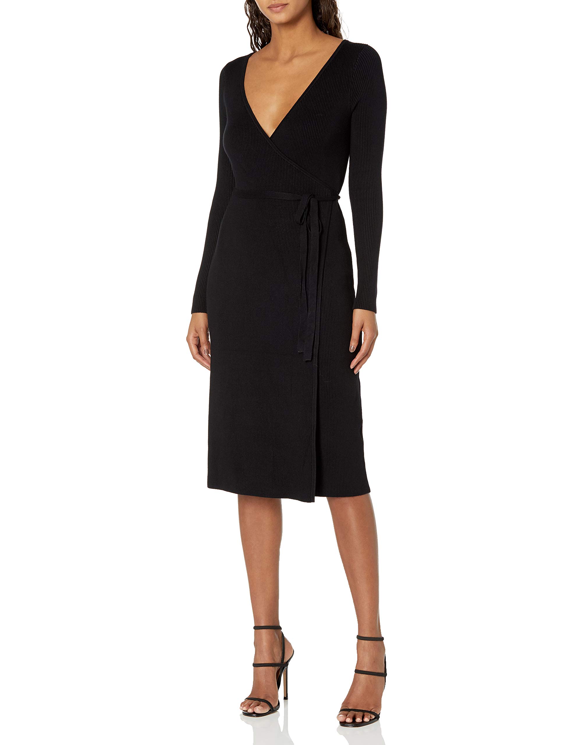 GUESS Women's Long Sleeve Wrap Sweater Dress - Soft Knit Casual & Office Wear for Fall & Winter | Perfect for Work, Date Night & Holiday Outfits