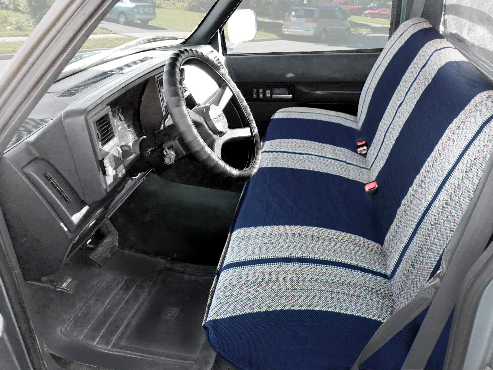 Premium Blue Saddle Blanket Car Seat Cover - Universal Fit for Full Size Pickup Trucks & Bench Seats | Waterproof & Non-Slip Protection | Ideal for Work Trucks, Camping & Outdoor Adventures