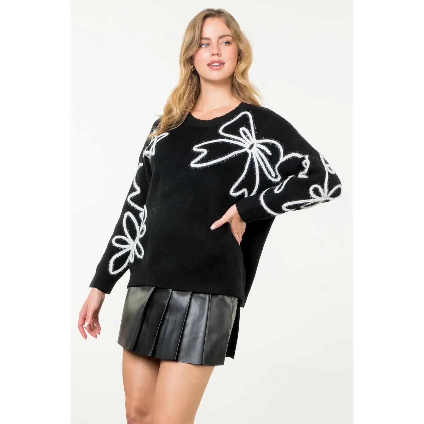 Embroidered Sweater Women's Casual Knit Pullover - On Sale $47.20 - Perfect for Fall Fashion, Office Wear & Cozy Outfits