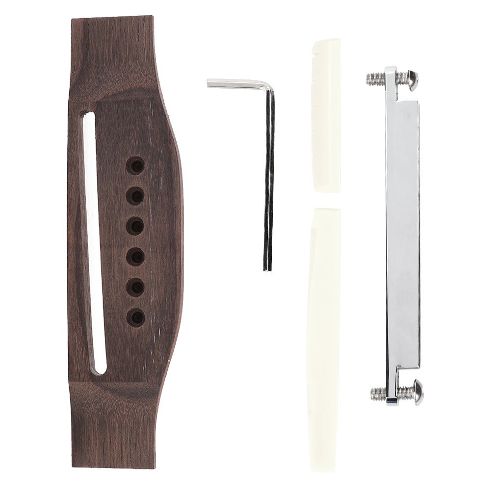 High-Quality 6-String Acoustic Guitar Bridge Saddle & Nut Set - Durable Replacement Parts for Folk & Classical Guitars - Perfect for DIY Repairs, Maintenance & Sound Enhancement