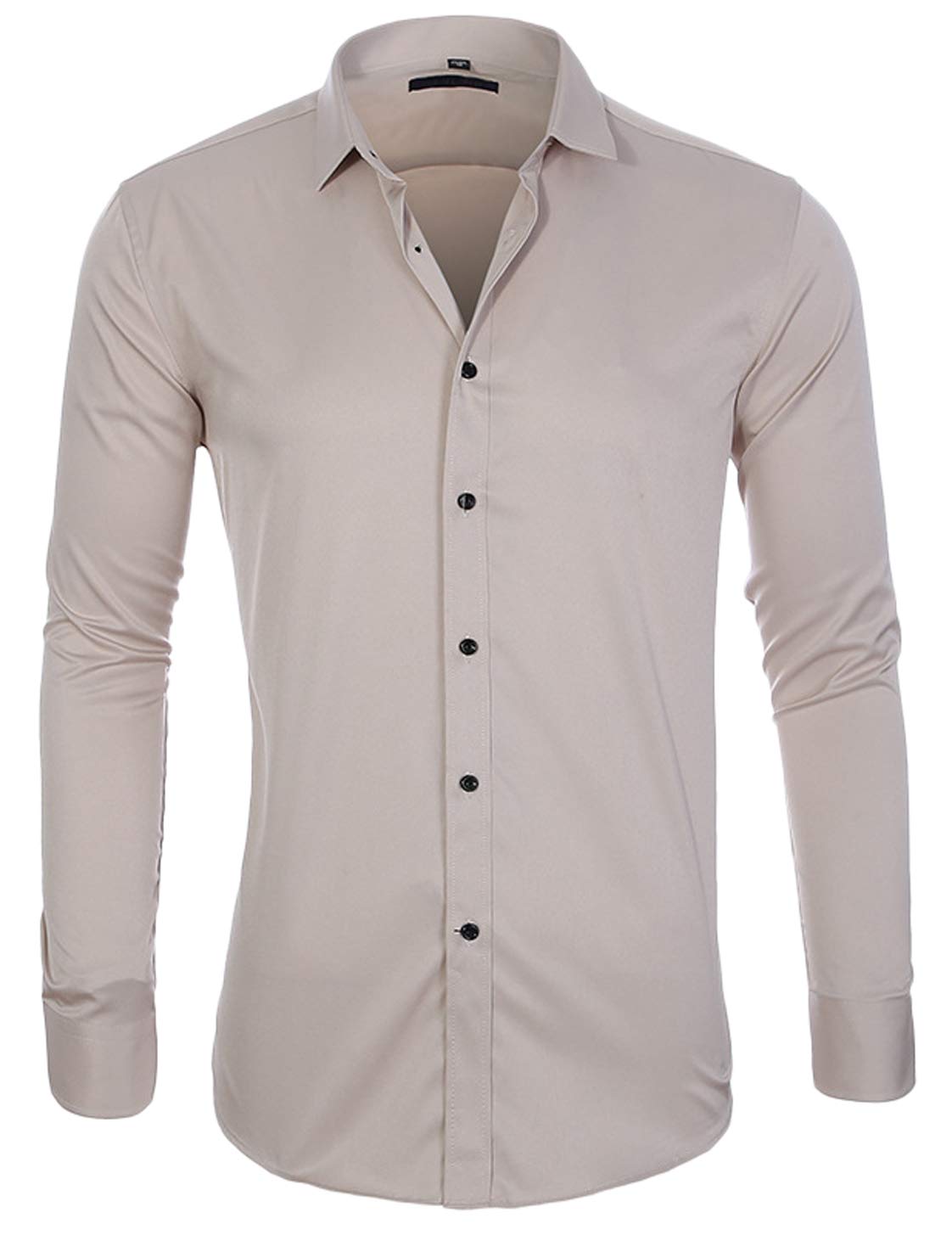 Youhan Men's Long Sleeve Button Down Bamboo Fiber Dress Shirt - Breathable & Eco-Friendly Formal Wear for Office, Business & Special Occasions