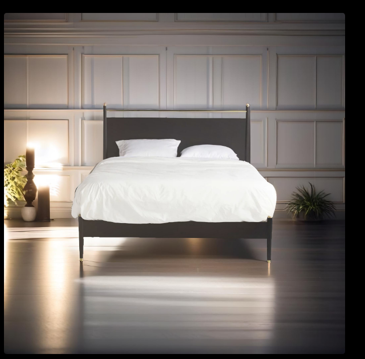 Gfine Solid Sheesham Wood King Size Bed Frame - Dark Brown Wooden Bed for Master Bedroom, Durable & Stylish Furniture for Home Decor