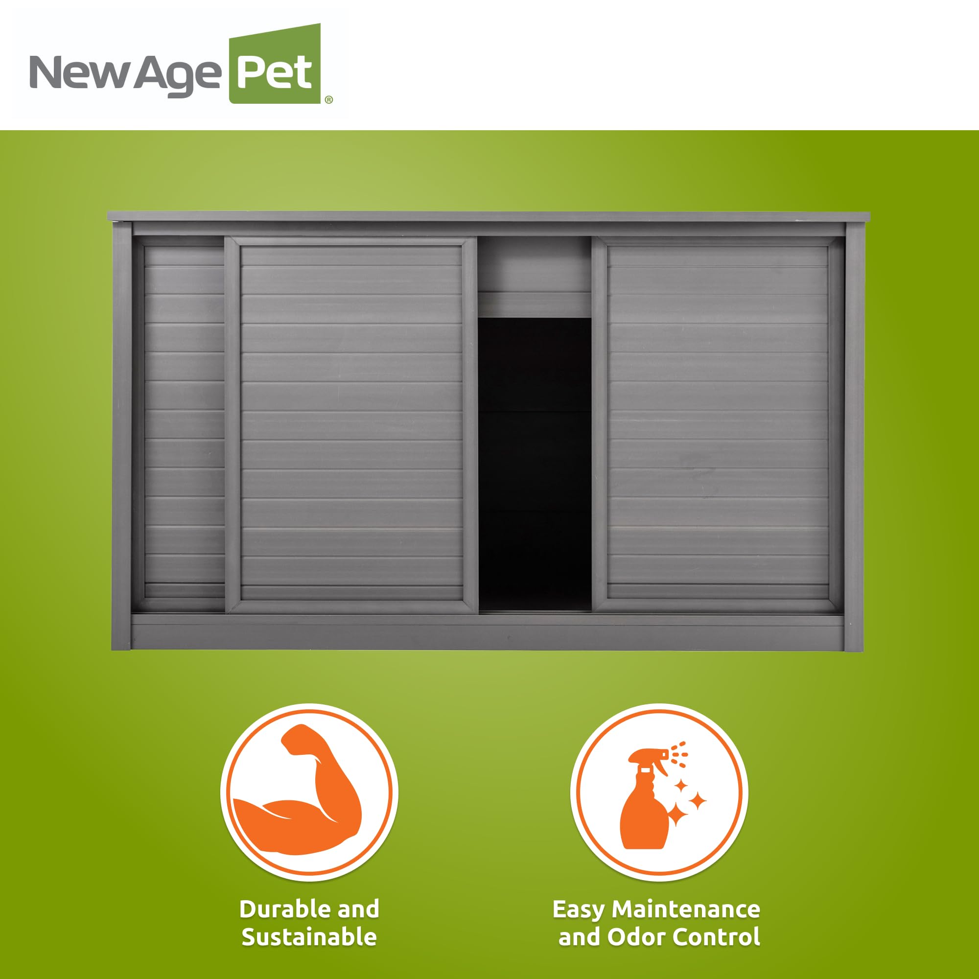 New Age Pet ECOFLEX Versa Stand Storage Cabinet for Dogs & Cats - 48-Inch Durable WPC Composite Pet Organizer | Non-Toxic, Easy Assembly | Store Pet Food, Toys, Bedding & Accessories | Perfect for Living Room, Garage or Pet Room | 10-Year Warranty