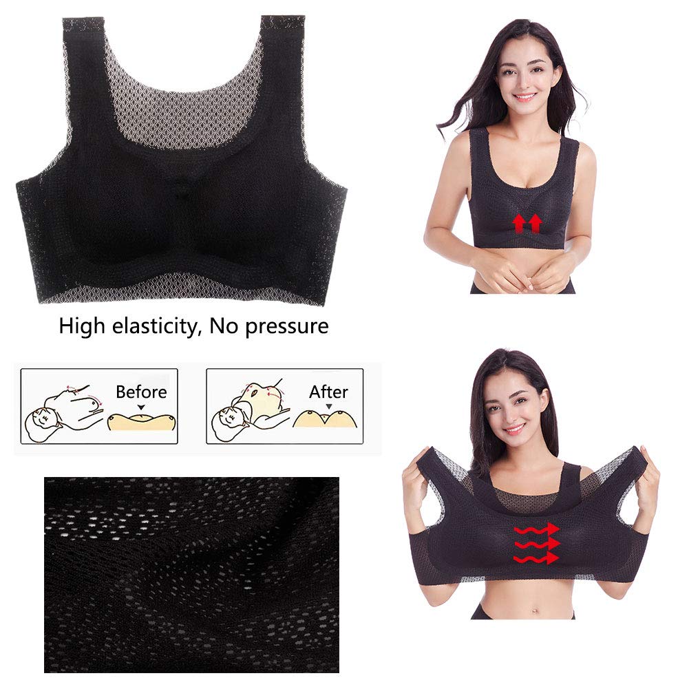 FEOYA Women's Sleep Bra Plus Size - Wireless Stretch Bralette for Comfort & Support - Ideal for Sleeping, Yoga, and Lounge Wear