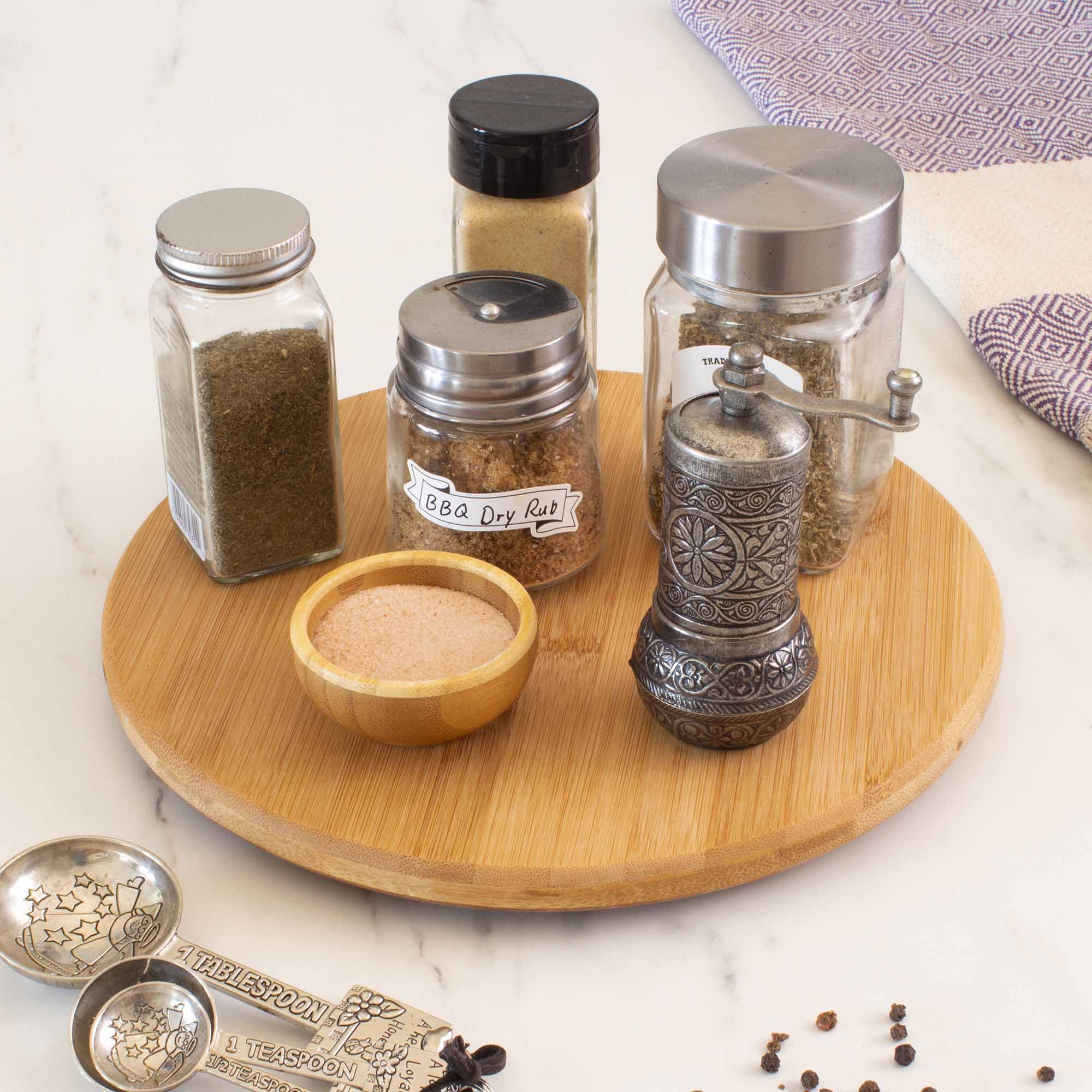 TB Home® 10-Inch Lazy Susan Turntable - Smooth Rotating Organizer for Kitchen, Dining Table, Spice Rack & Craft Room - Durable Bearing for Easy Access to Condiments, Spices & Decor Items