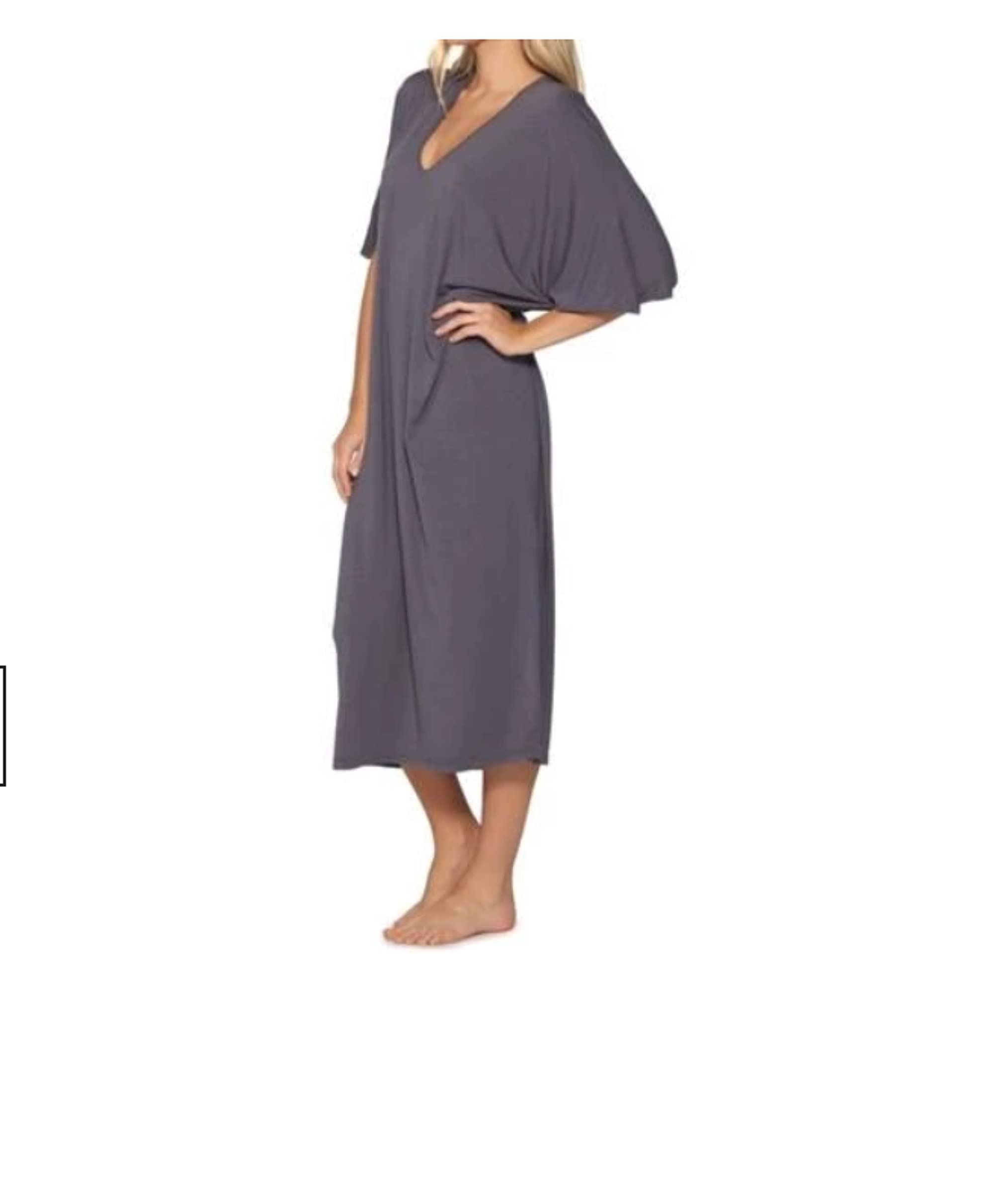 BAREFOOT DREAMS Luxe Milk Jersey Caftan - Soft & Cozy Women's Loungewear for Relaxing at Home, Spa Days & Beach Cover-Up