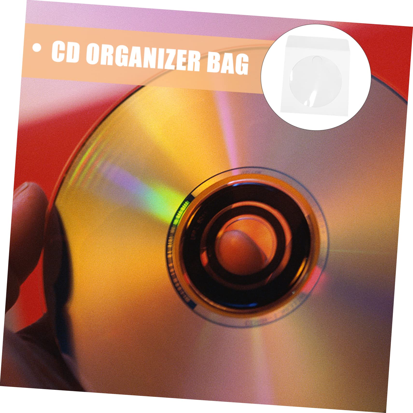 Uonlytech 300 Pcs CD Packaging Bags - Paper CD Protector Sleeves & Storage Cases for DVDs, White | Portable CD/DVD Holder & Organizer for Home, Office & Music Collections