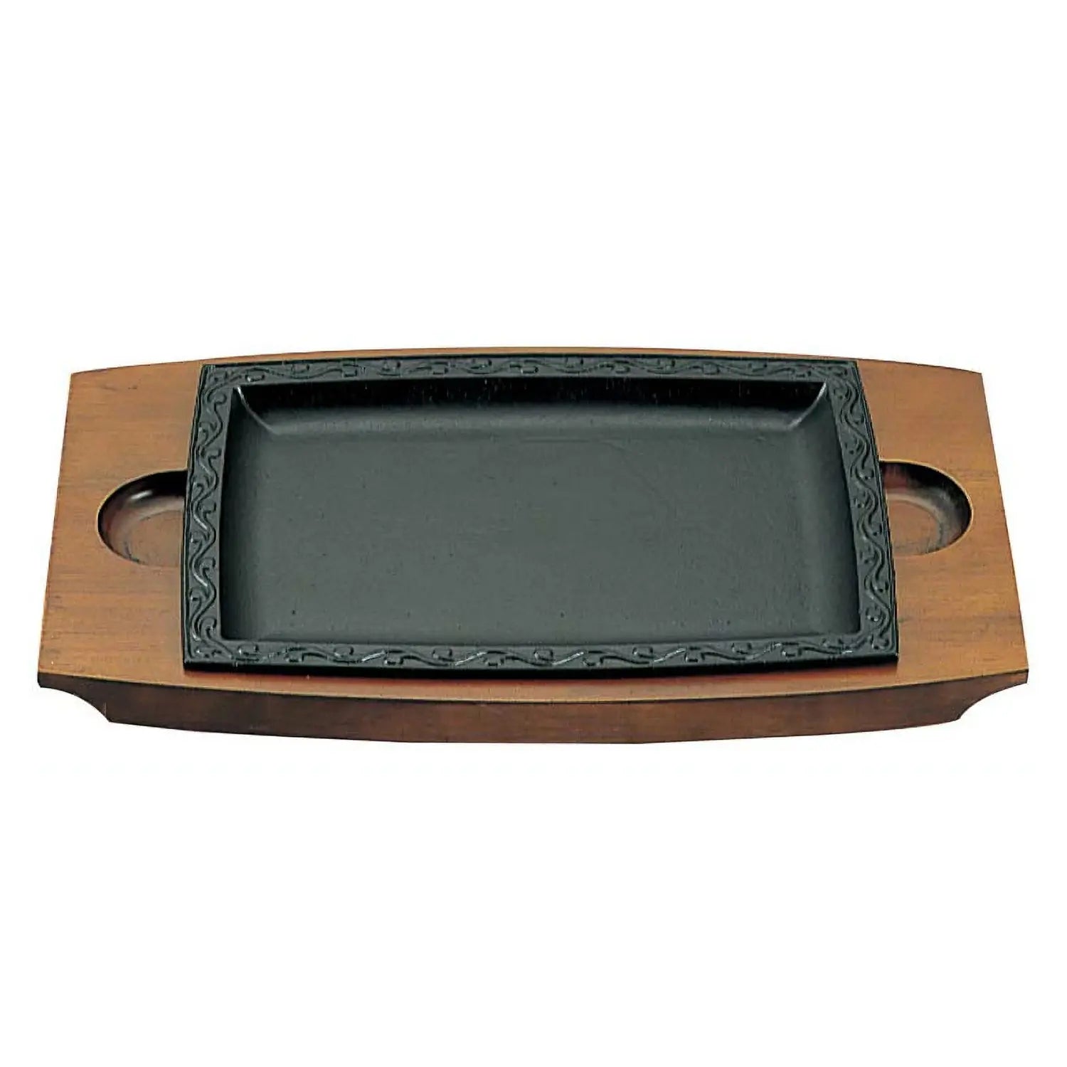 Premium Asahi Chuzo Cast Iron Sizzler Platter - Arabesque Design for Steak, Fajitas & Sizzling Dishes - Perfect for Restaurants & Home Cooking