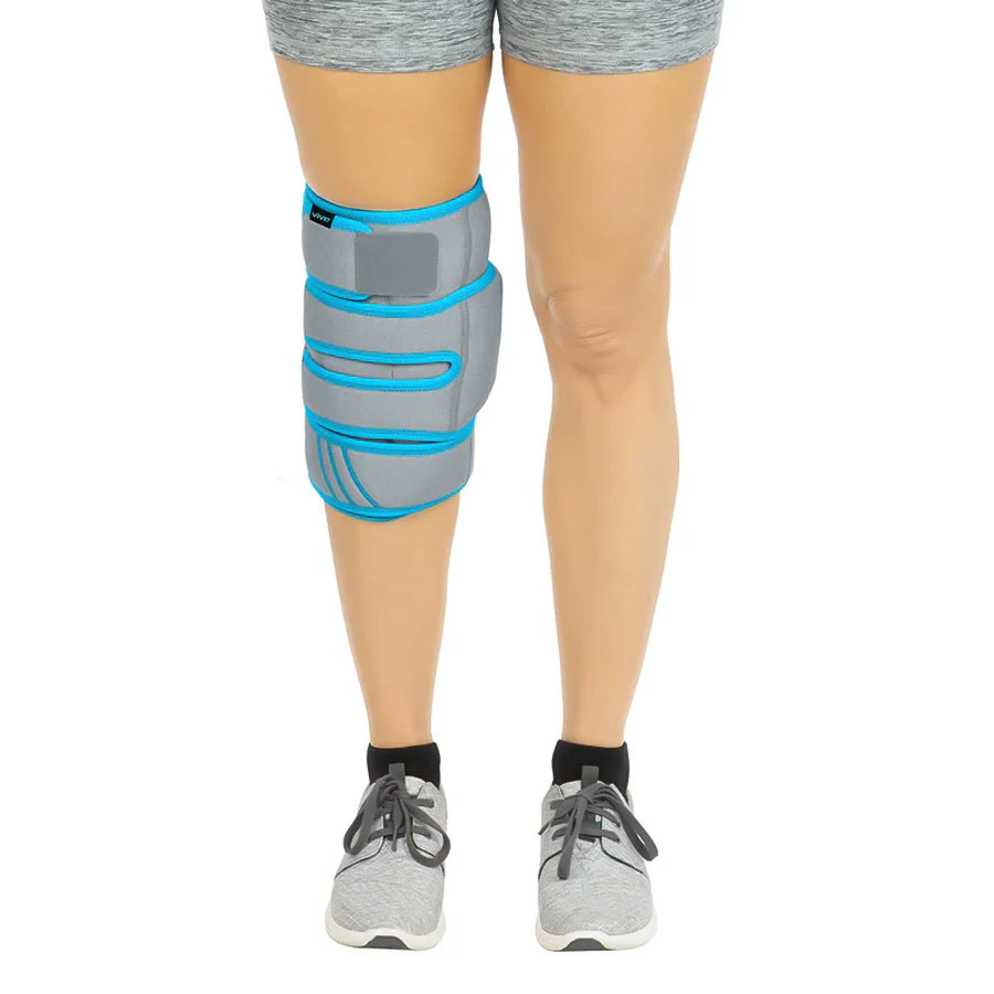 Vive Knee Ice Wrap with Adjustable Strap - Cold Therapy for Knee Pain Relief, Swelling & Recovery - Perfect for Arthritis, Injuries & Post-Surgery (Model: SUP1070GRY) - Ideal for Athletes, Runners & Active Lifestyles