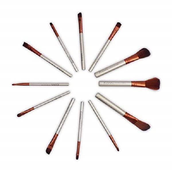Premium 12-Piece Soft Makeup Brush Set with Aluminum Storage Case - Professional Cosmetic Brushes for Foundation, Blending, Contouring & Eyeshadow - Ideal for Travel, Home & Professional Makeup Artists