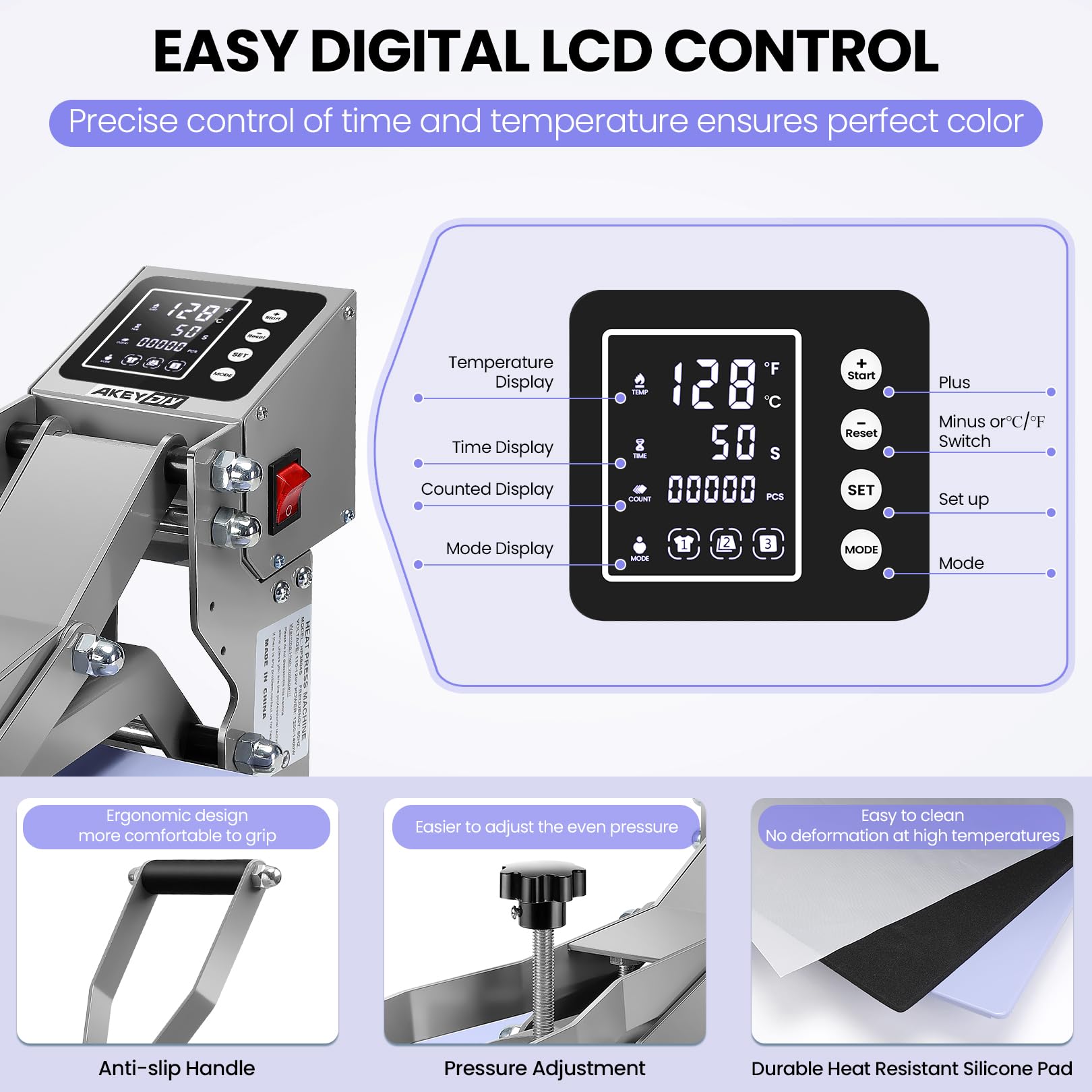 **AKEYDIY 15x15 Inch Slide-Out Drawer Digital Heat Press Machine - Fast Heating, Industrial-Grade T-Shirt & Sublimation Press for DIY, HTV, and Custom Apparel - Perfect for Home Business, Crafting & Custom Clothing**