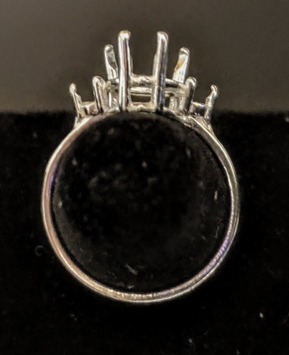10x7mm & 16x12mm Pear-Shaped Sterling Silver or 14K Gold Ring Setting with Accents - Size 7 (163 491/143 491) - Perfect for Engagement Rings, Wedding Bands & Jewelry Making