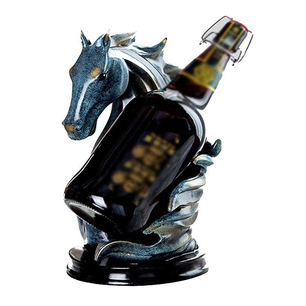 Decorative Horse Head Wine Rack Holder - Modern Wine Bottle Storage Statue for Home Bar, Kitchen & Dining Room Decor - Creative Wine Display for Living Room, Office & Gift Giving