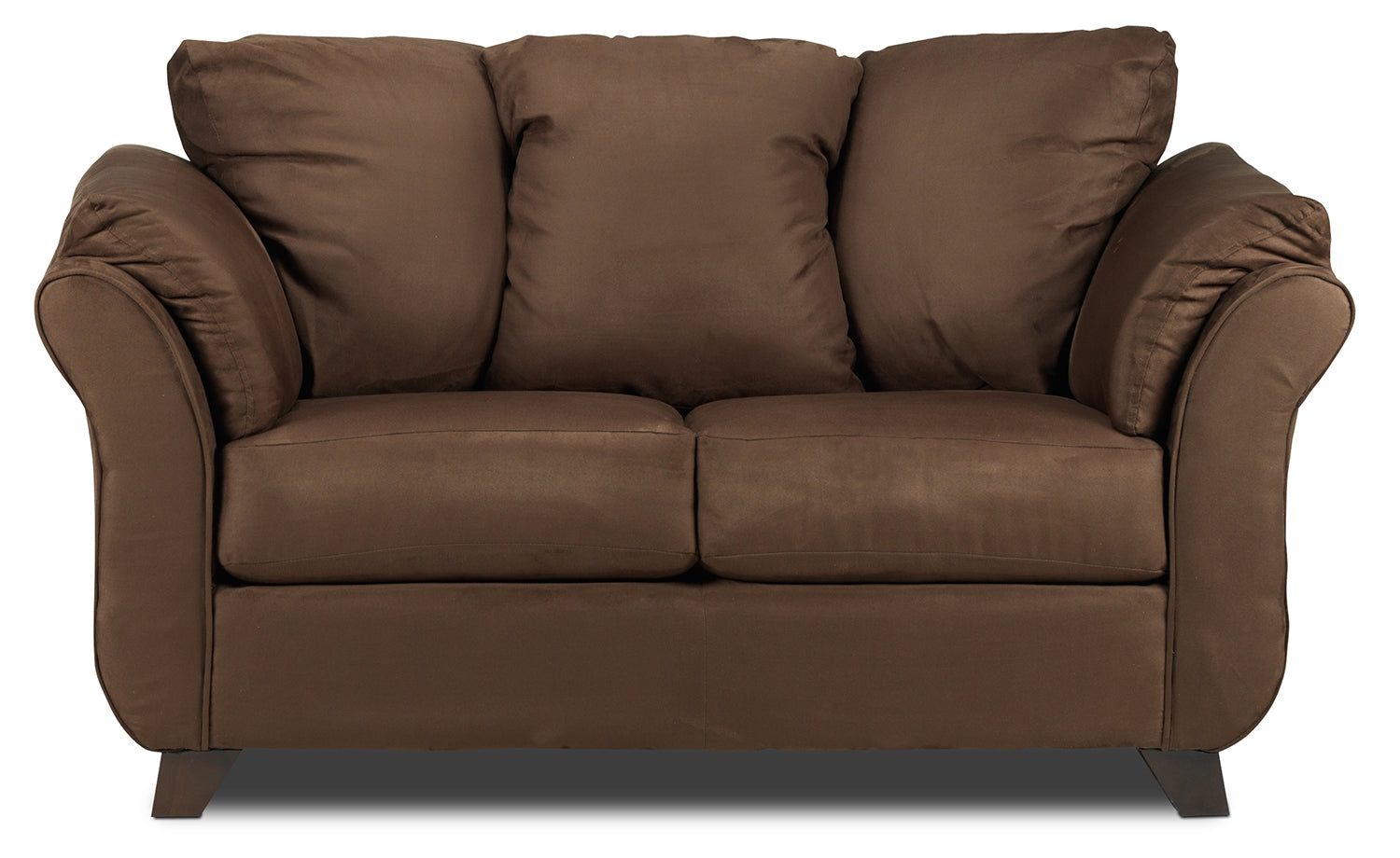 Modern Collier Sofa and Loveseat Set in Rich Chocolate Brown - Perfect for Living Room, Family Room or Cozy Home Theater Seating