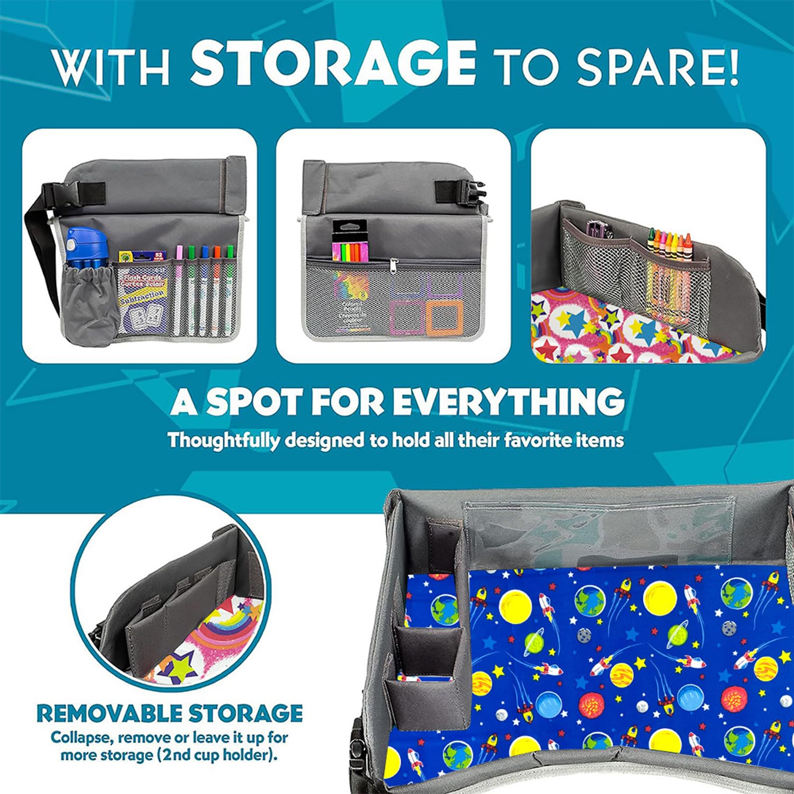**Multifunctional Kids Travel Tray for Toddler Car Seat - Portable Activity Tray for Boys & Girls - Essential Road Trip Accessories for Cars, Airplanes & Booster Seats - Perfect for Snacks, Toys & Learning on the Go**