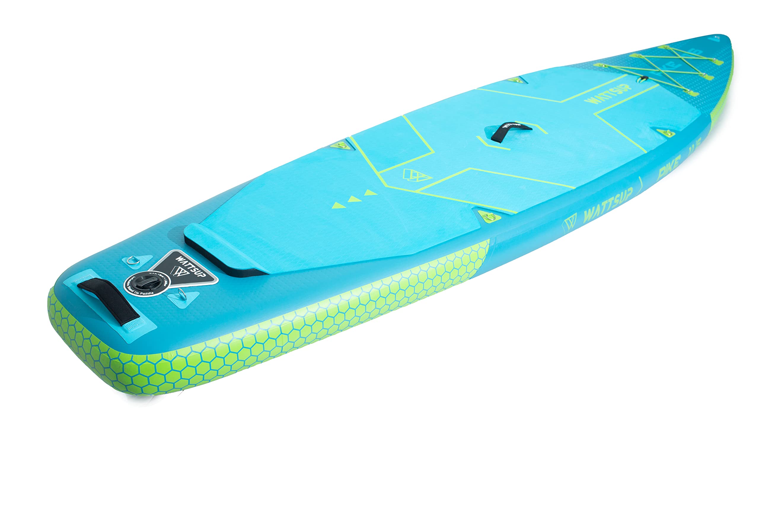 WATTSUP Pike 11'6 Inflatable Kayak with Paddle - 15cm Thickness Drop-Stitch Construction - Rigid & Durable - 150kg Capacity - Perfect for Fishing, Camping & Water Adventures