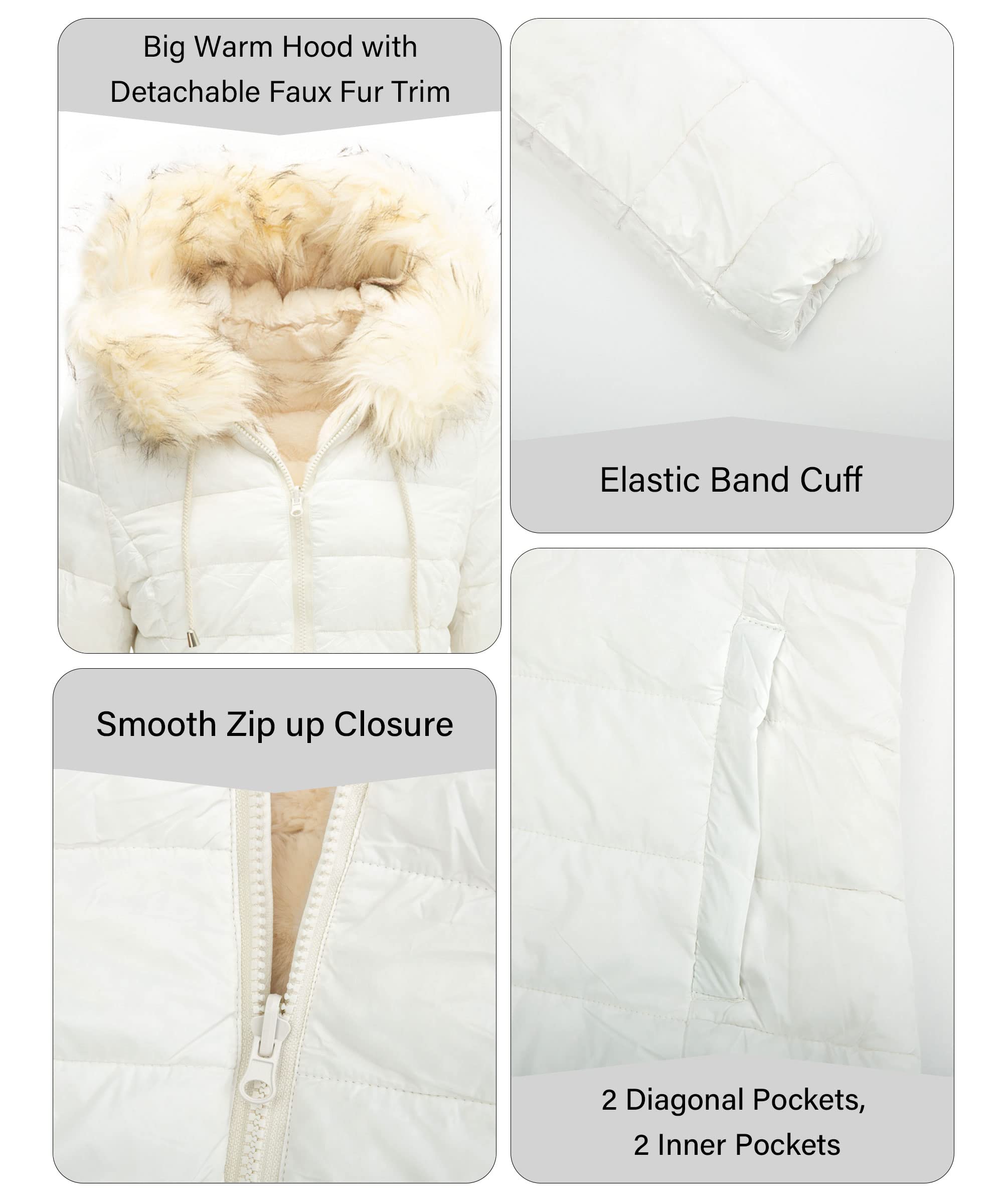 Bellivera Women's Reversible Faux Fur Jacket - Double Sided Winter Coat with Hood & Fur Collar | Warm Fashion Outerwear for Fall, Winter & Spring Seasons | Perfect for Casual Outings, Travel & Cold Weather Protection