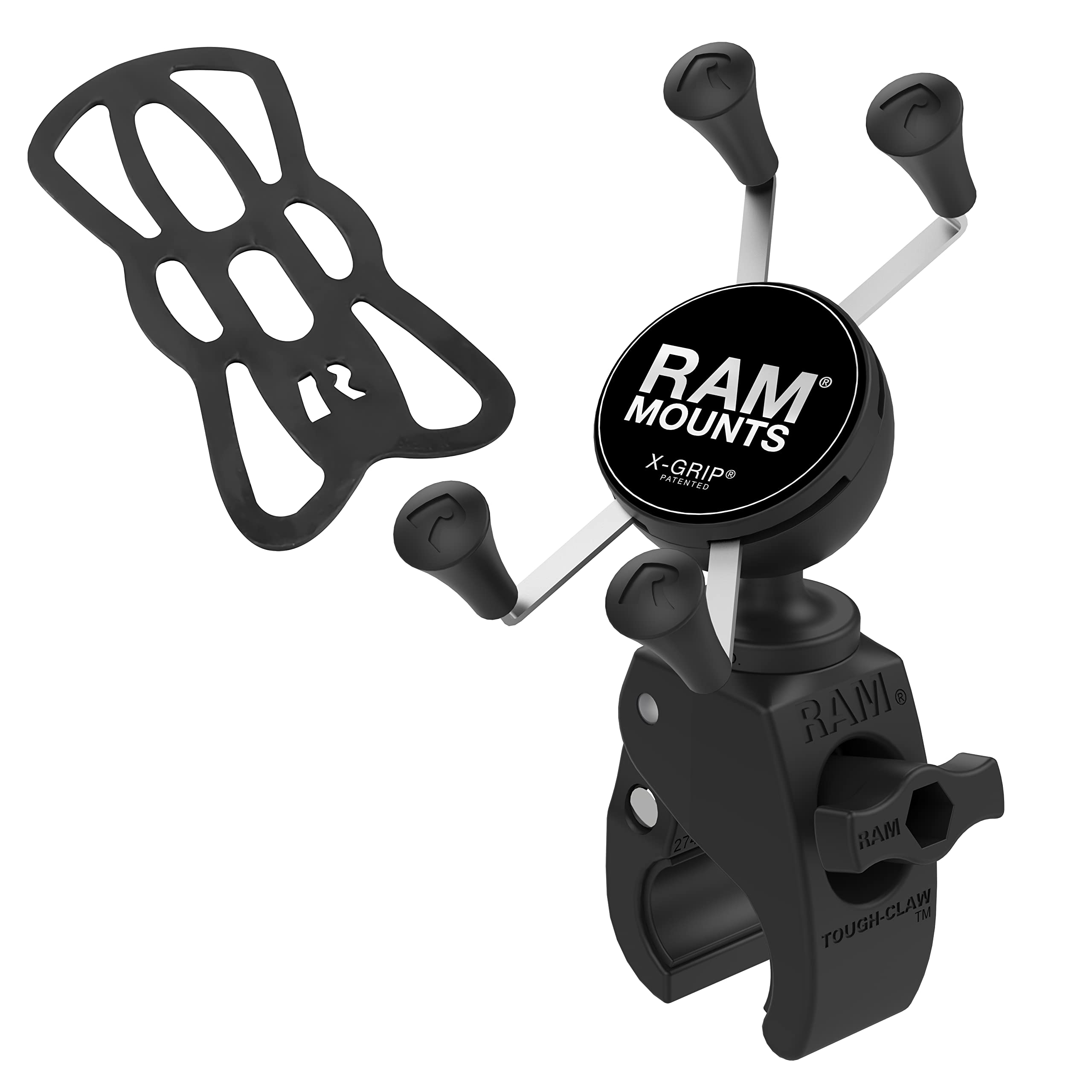 RAM Mount RAM-HOL-UN7-400U X-Grip with TOUGHCLAW 手机支架 - 适用于摩托车、自行车、汽车、船舶等户外运动设备