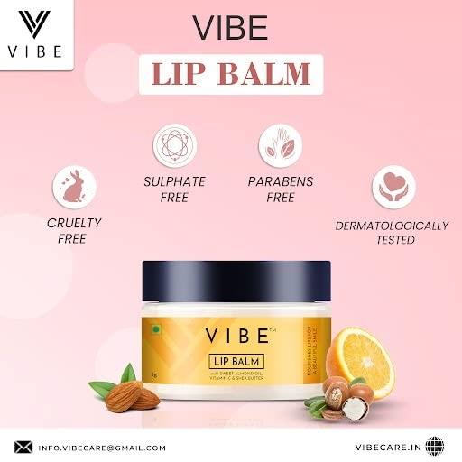 VIBE Vitamin C Oatmeal & Green Tea Facial Cleanser 100ml - Brightening, Tan Removal & Skin Glow | Almond Lip Balm 8g for Dry, Chapped Lips - Unisex Skincare Set | Perfect for Daily Face Wash Routine & Lip Care