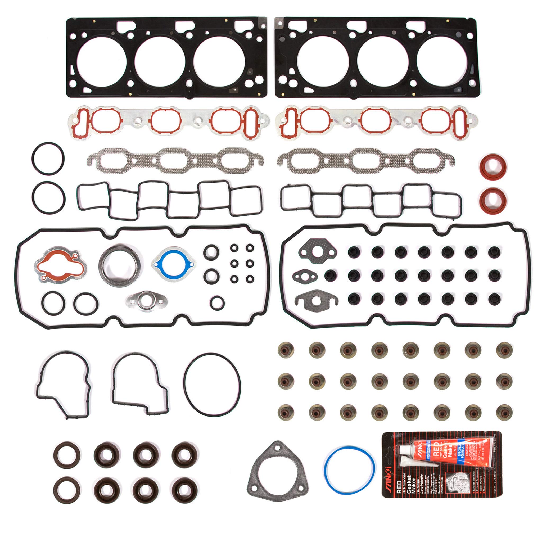 Full Gasket Set Intake Exhaust Valves Compatible with 2005-2006 Chrysler 300 & Dodge Magnum 3.5L V6 Engine - Complete Seal Kit for Valve Cover, Intake Manifold Replacement - Perfect for DIY Auto Repair & Engine Maintenance