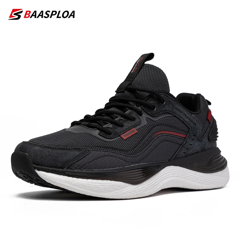Baasploa Men's Lightweight Breathable Running Shoes - Non-Slip Spring Outdoor Sports Sneakers for Jogging, Gym & Daily Wear