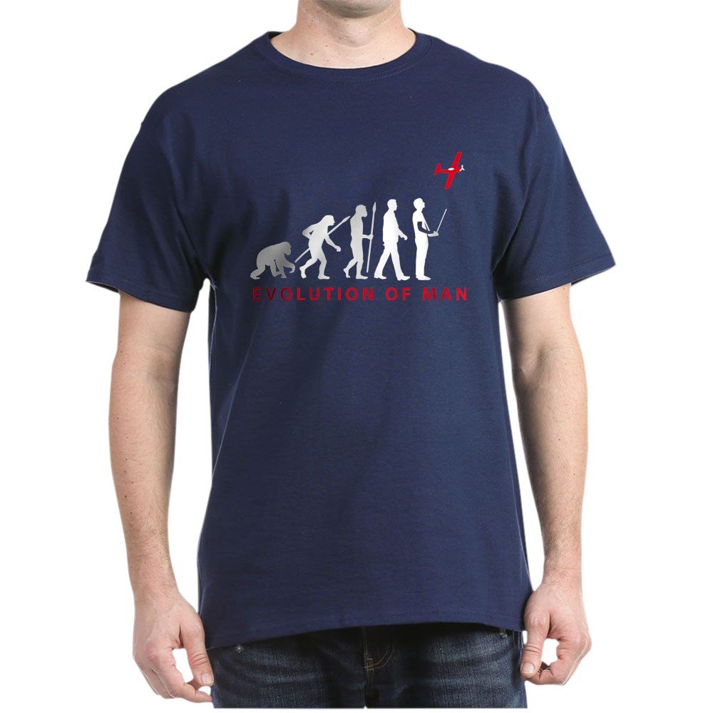 Evolution of Man with Model Plane Graphic T-Shirt - Funny Aviation Tee for Pilots & Plane Enthusiasts - Perfect for Casual Wear, Gifts & Aviation Events