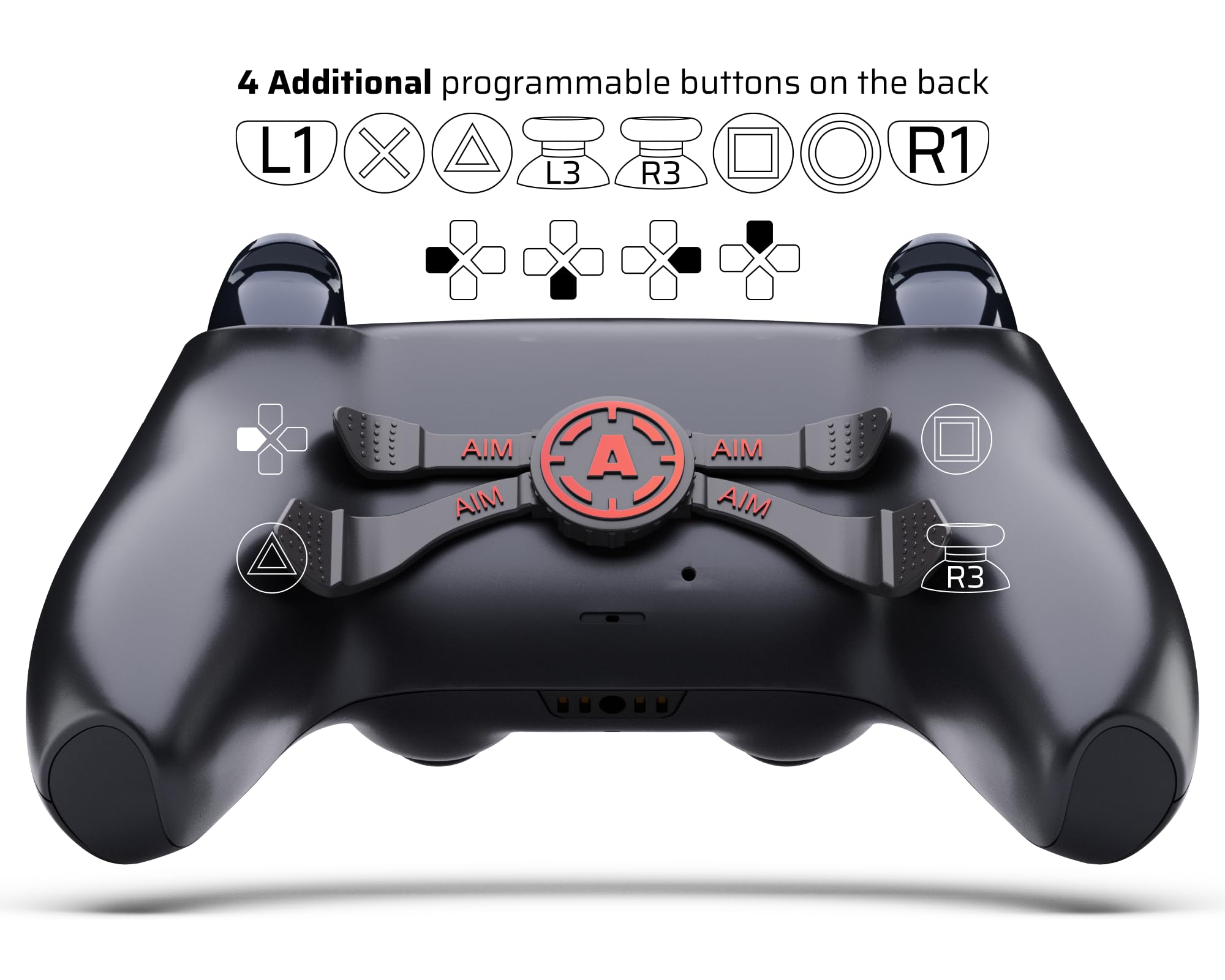 AimControllers PRO Wireless Gaming Controller for PS5 & PC - Custom Made with 4 Remappable Back Paddles | Premium Gaming Accessories for Competitive Play (Green Storm) | Perfect for FPS, Racing & eSports Tournaments