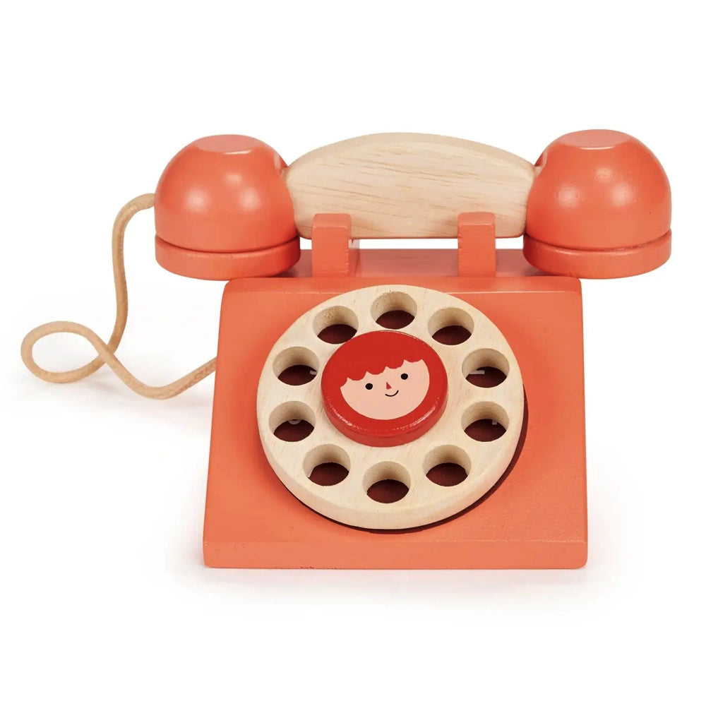 Mentari Toys Ring Ring Telephone - Retro Push Button Toy Phone for Kids, Fun Pretend Play Learning Toy - Perfect for Preschool, Daycare & Home Playtime