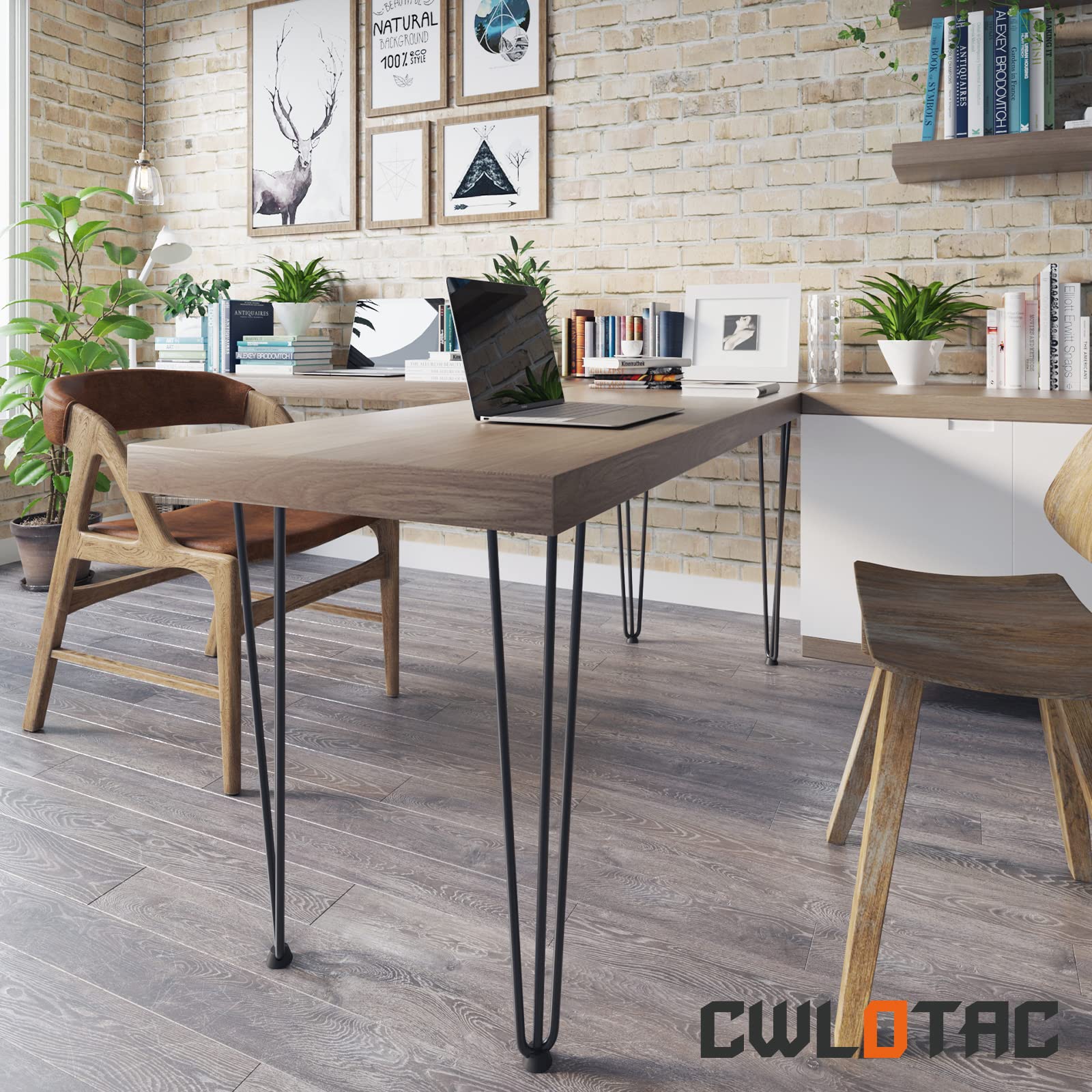 CWLOTAC 40 Inch Hairpin Coffee Table Legs Set of 4 - Industrial Style Solid Metal Rod DIY Furniture Legs for Bench, Dining Table, Bar Height Table - Includes 4 Rubber Floor Protectors - Perfect for Living Room, Office, Restaurant, and Home Decor