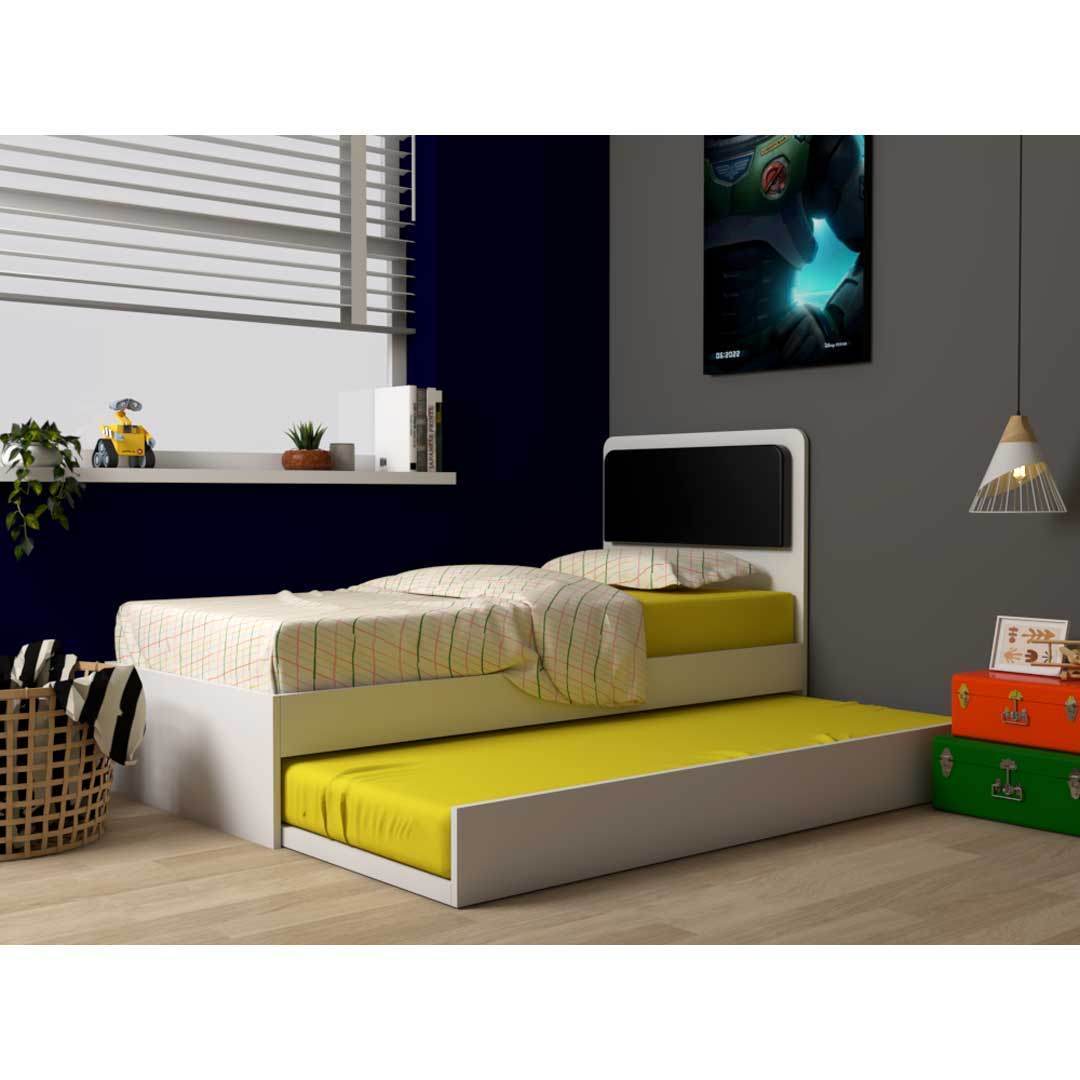 Kevla 3-in-1 Convertible Pull Out Bed Frame with Storage - Space Saving Guest Bed, Daybed & Sofa for Small Apartments & Dorm Rooms