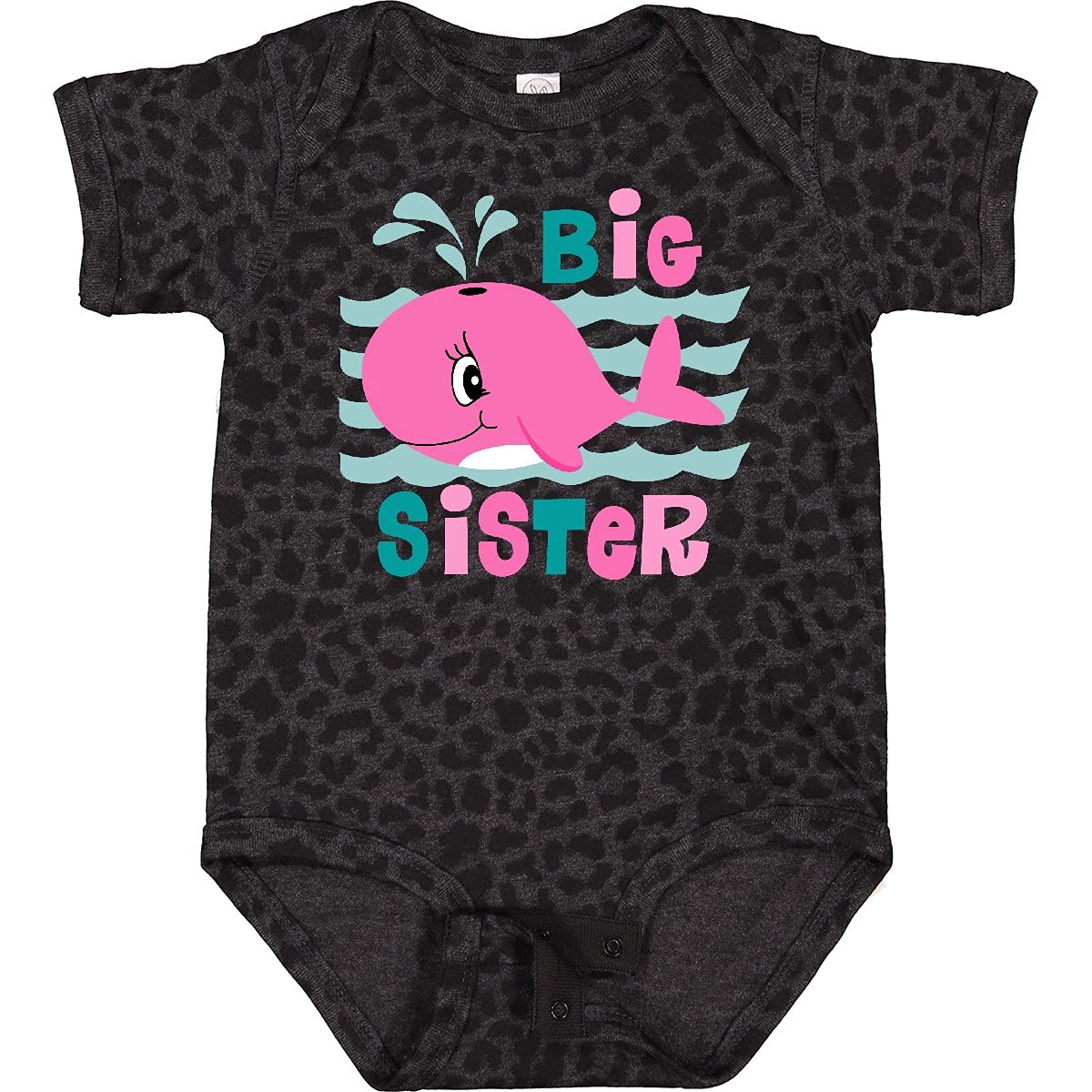 Inktastic Whale Big Sister Baby Bodysuit - Cute Whale Design Sibling Outfit for Newborns & Toddlers - Perfect for Family Photos, Sibling Announcements & Baby Showers