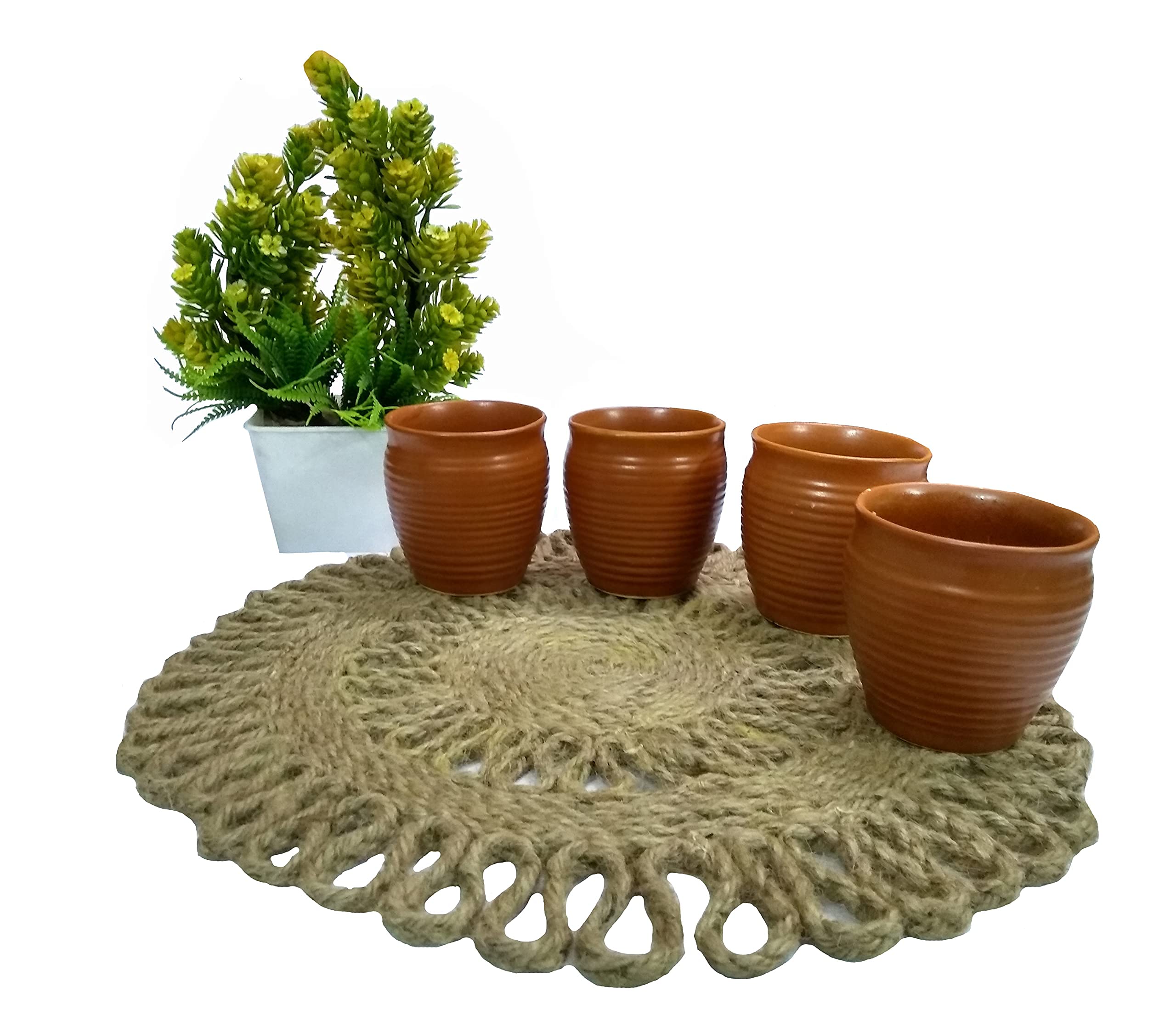 Eco-Friendly Handmade Rattan Placemats - Round Woven Wicker Dining Table Mats (12 Inch, 1-Piece) | Natural & Sustainable Home Decor for Casual Meals, Dinner Parties & Outdoor Picnics