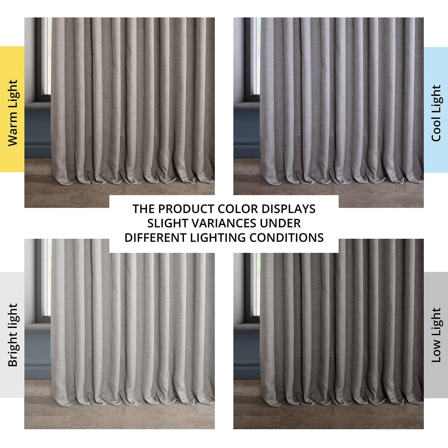 Extra Wide Textured Faux Linen Blackout Curtains for Living Room & Bedroom - Noise Reducing Thermal Insulated Window Drapes for Home Decor