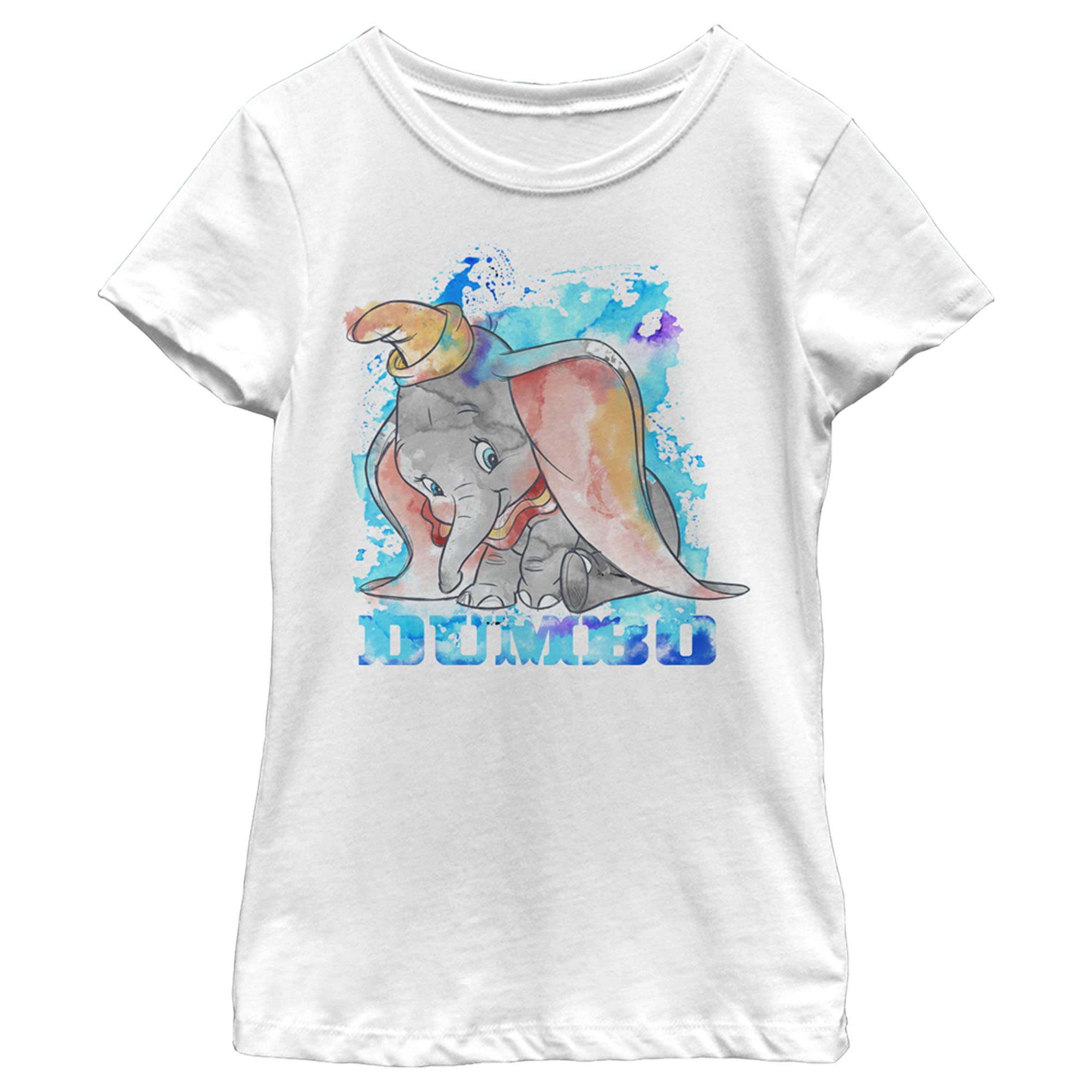 Girl's Watercolor Dumbo Graphic T-Shirt | Cute Disney-Inspired Cotton Tee for Kids | Perfect for Theme Parks, Birthday Parties & Casual Wear