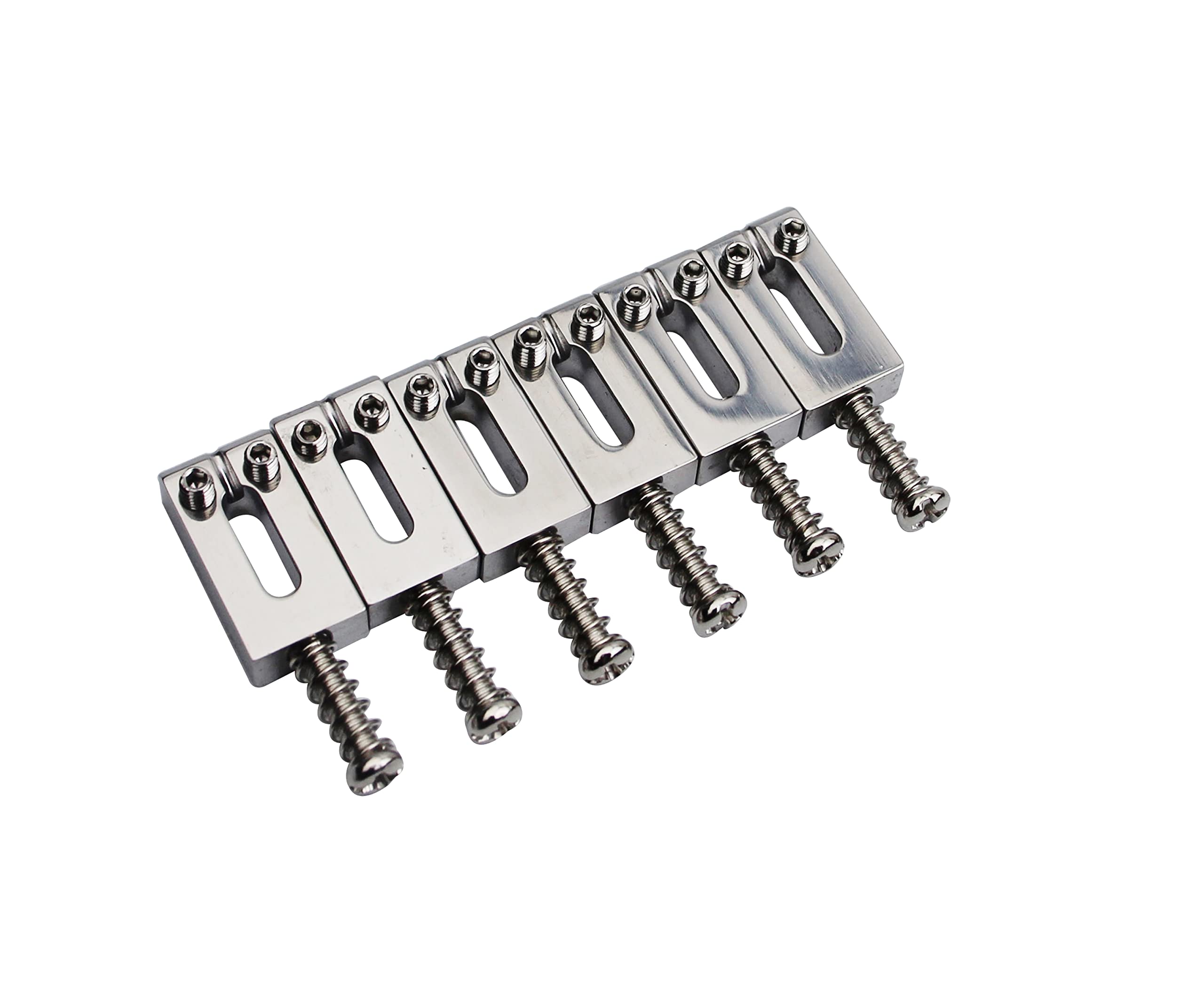 Guyker 10.5MM Stainless Steel Polished Guitar Bridge Saddles (6-Pack) - Modern Tremolo Bridge Replacement for Strat/ST Electric Guitars - Perfect for Guitar Upgrades, Repairs & Professional Performances