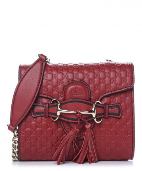 Gucci Emily Mini Micro Guccissima Leather Crossbody Bag in Red - Perfect for Date Night & Evening Events
