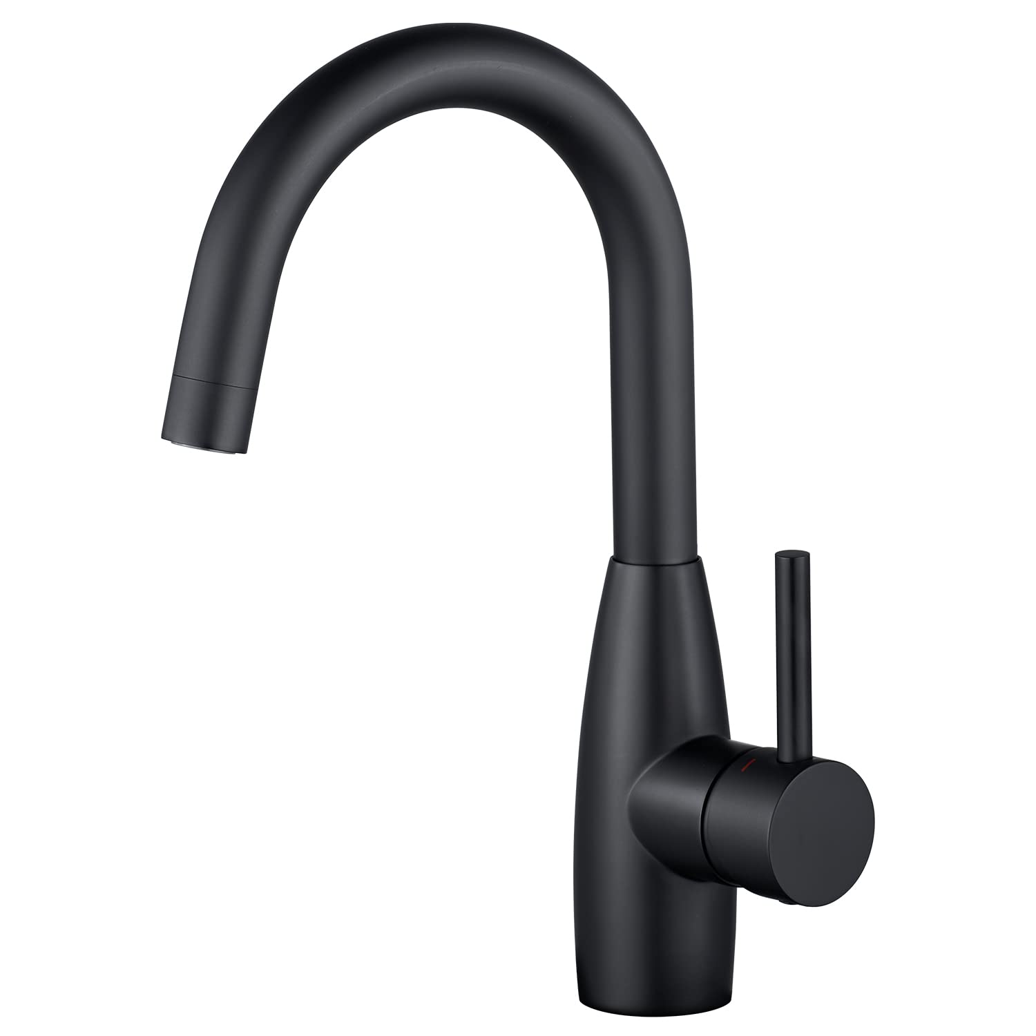 CREA Single Hole Black Bar Sink Faucet - Small Mini Bathroom & Kitchen Faucet with Deck Plate for Vanity, Vessel Sink, Farmhouse, RV Campers, Outdoor & Utility Use - Perfect for Wet Bar Prep Areas and Compact Spaces