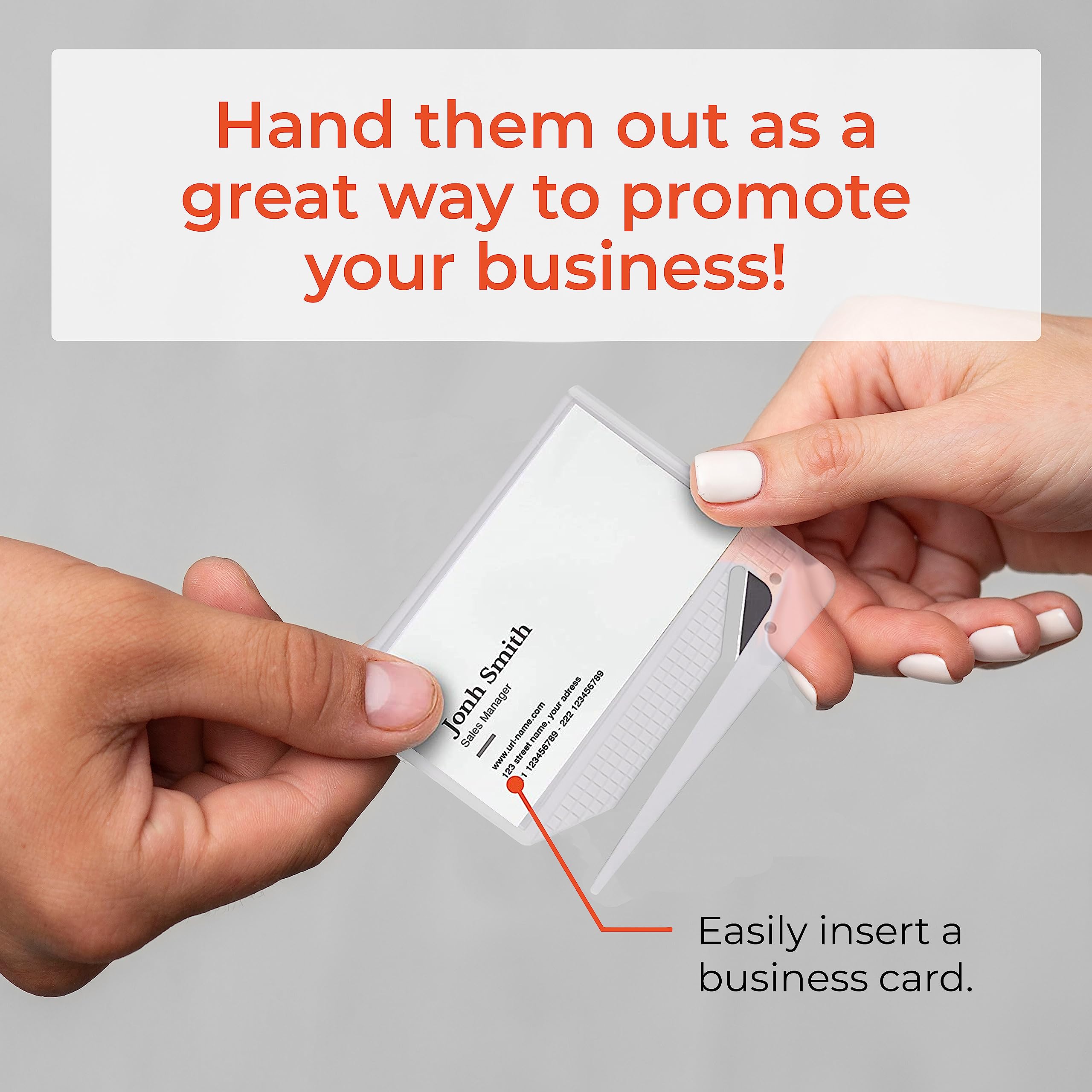 100 Pack Clear Business Card Letter Openers - Professional Desk Accessory with Card Insert Slot | Perfect Promotional Gift for Offices, Corporate Events & Business Meetings