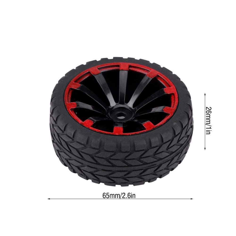 4PCS 1:10 Scale RC Car Tires - Off-Road Rubber Crawler Wheels with Grain Pattern for RC Vehicles | Durable Replacement Parts for Rock Crawling & Trail Driving